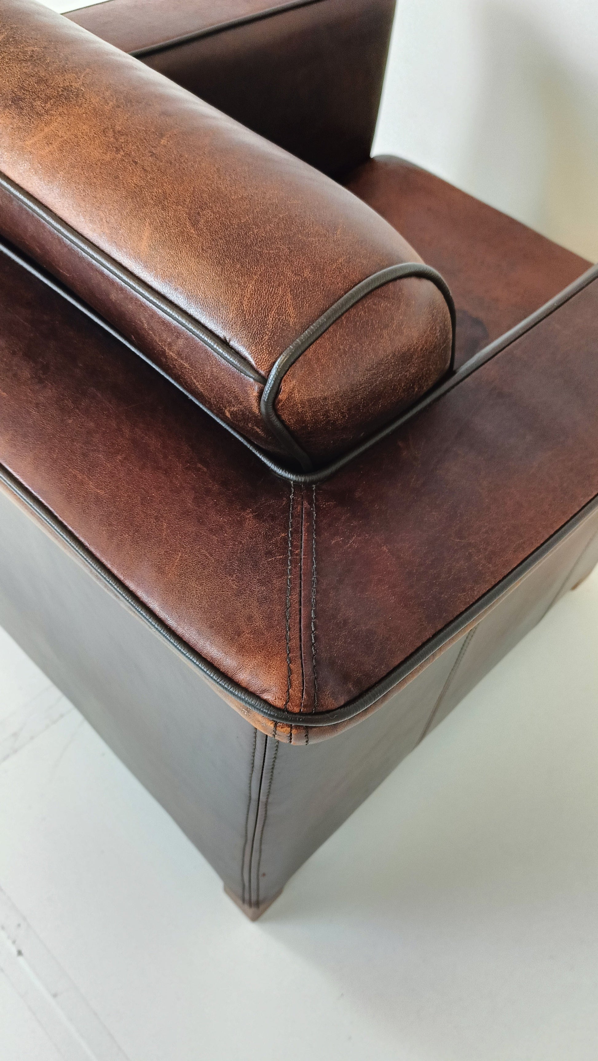 Art Deco Sheep Leather Arm Chair Art Deco Sheep Leather Arm Chair