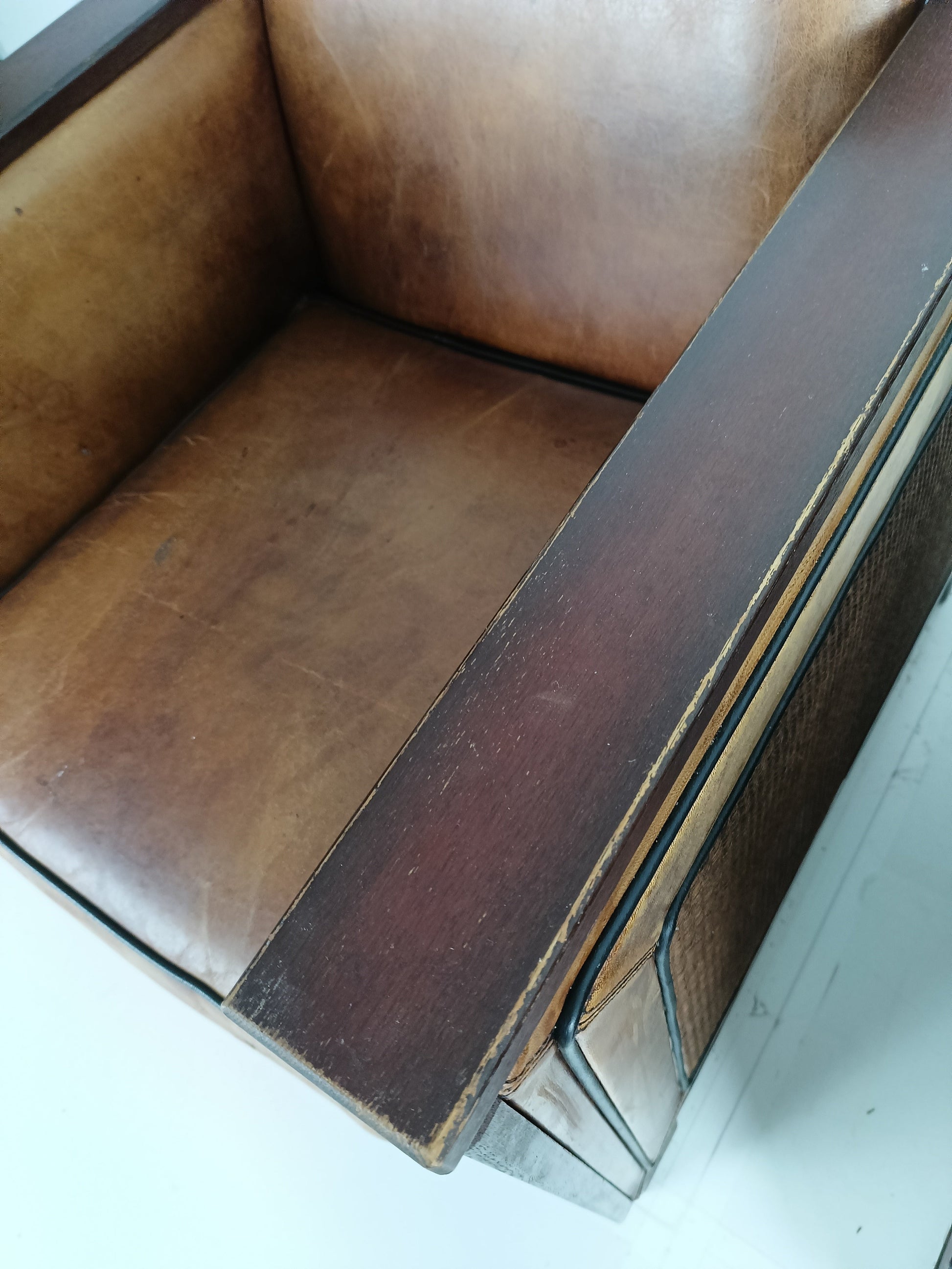 Art Deco Sheep Leather Armchairs Art Deco Sheep Leather Armchairs