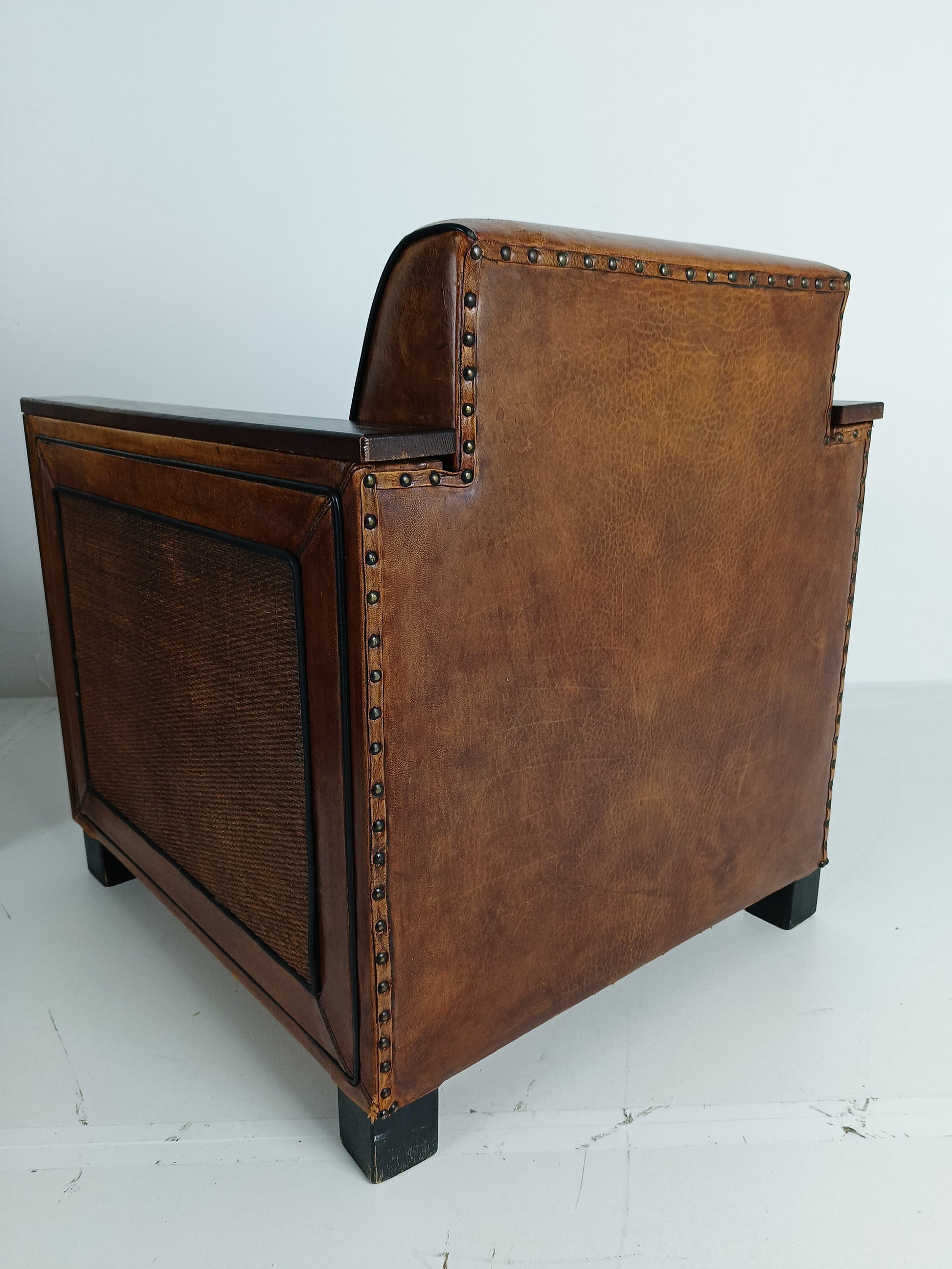 Art Deco Sheep Leather Armchairs Art Deco Sheep Leather Armchairs