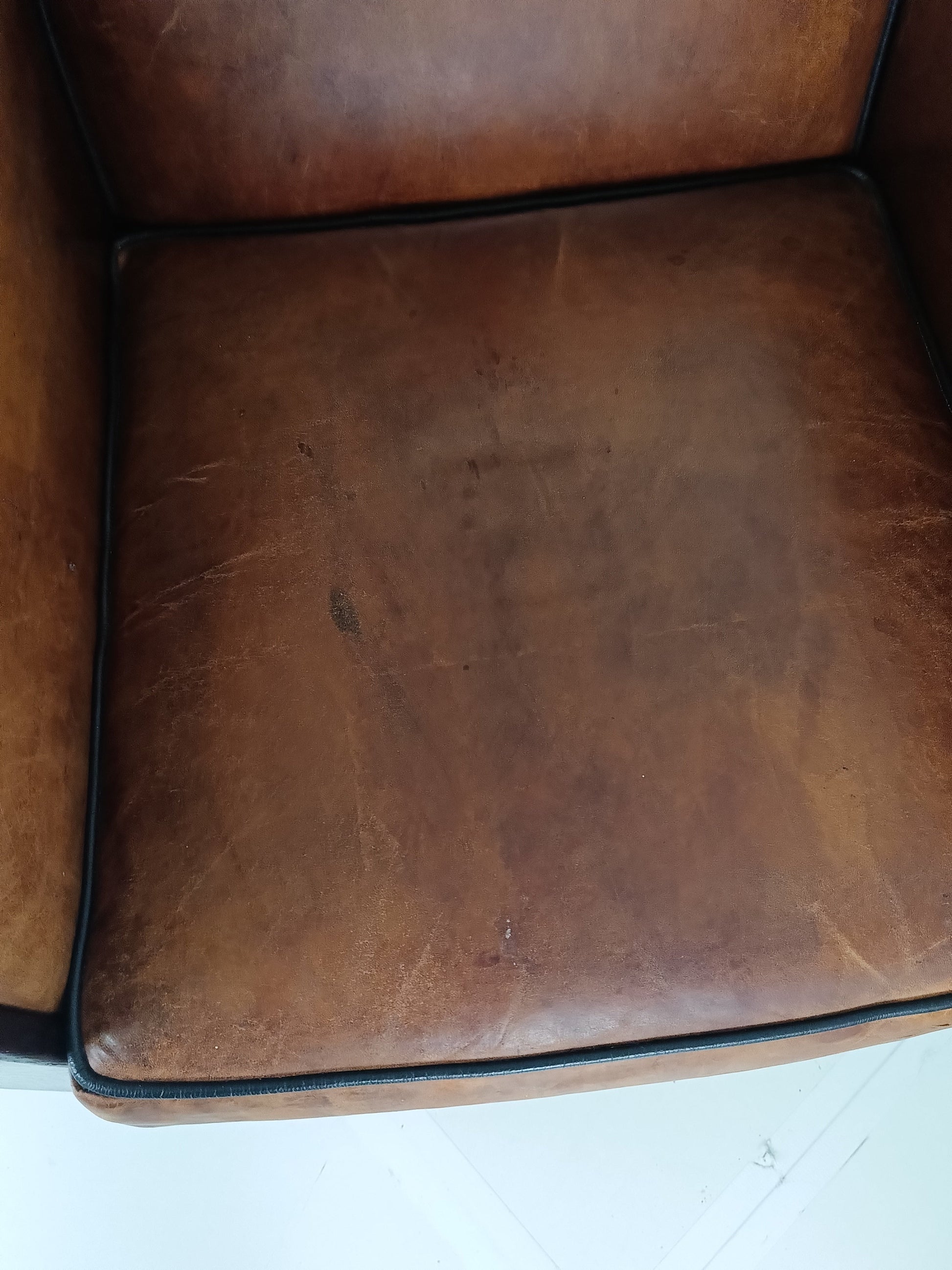 Art Deco Sheep Leather Armchairs Art Deco Sheep Leather Armchairs