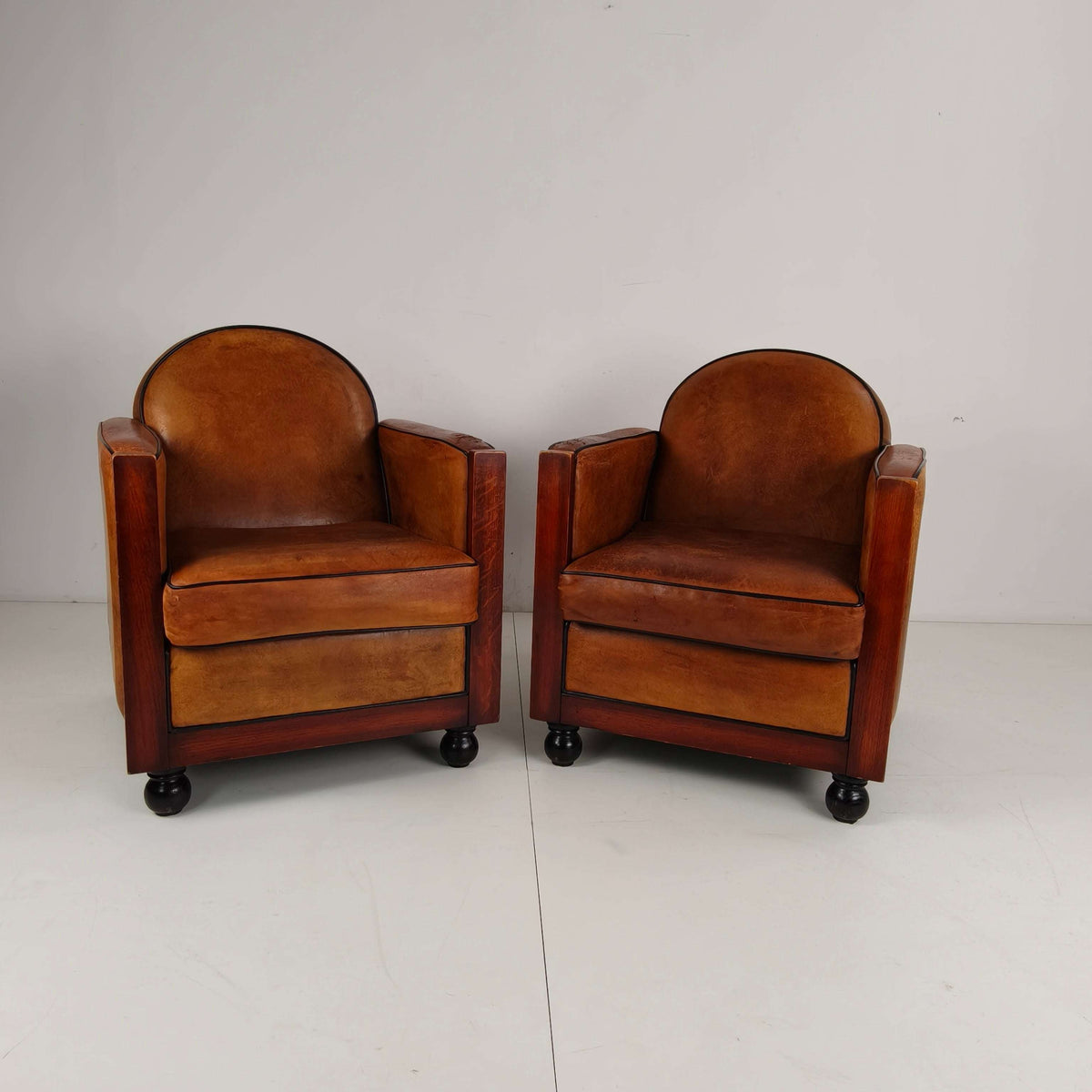 Art Deco Sheepskin Armchairs – Set of Two Art Deco Sheepskin Armchairs – Set of Two