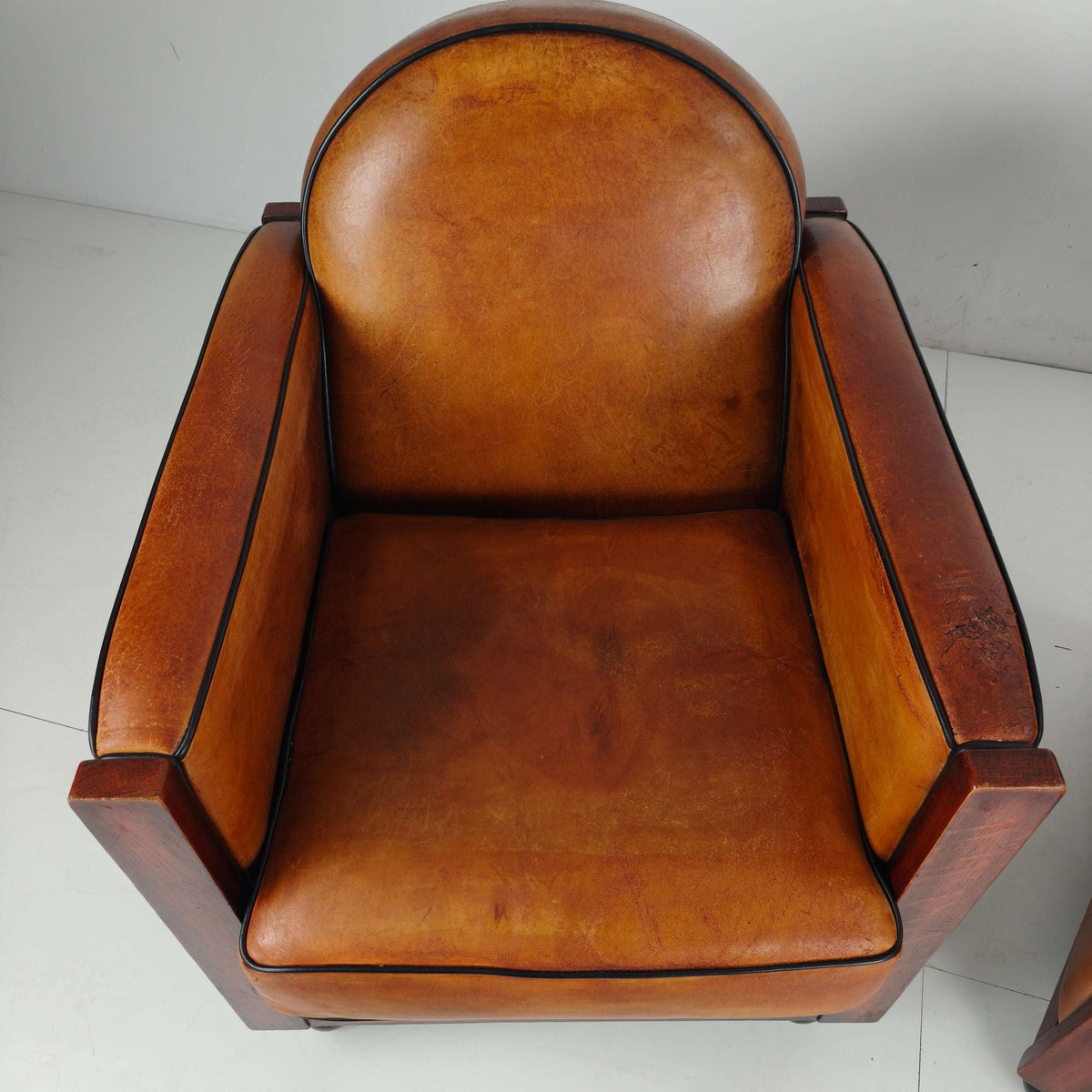 Art Deco Sheepskin Armchairs – Set of Two Art Deco Sheepskin Armchairs – Set of Two
