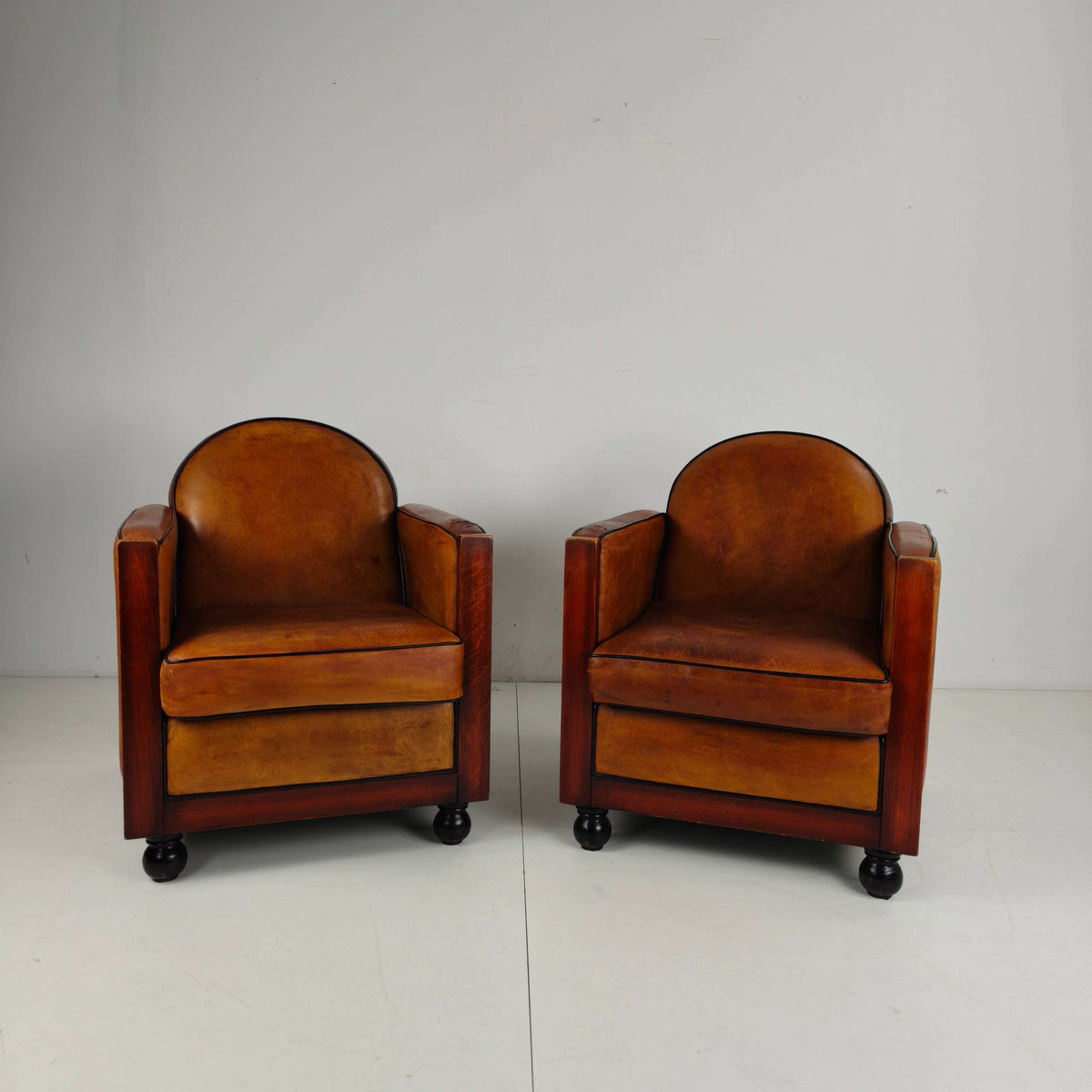 Art Deco Sheepskin Armchairs – Set of Two Art Deco Sheepskin Armchairs – Set of Two