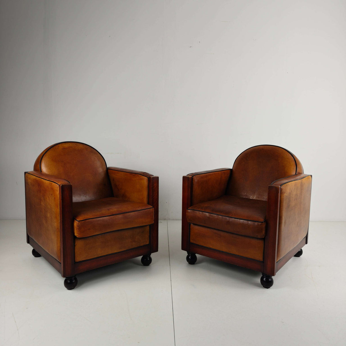 Art Deco Sheepskin Armchairs – Set of Two Art Deco Sheepskin Armchairs – Set of Two