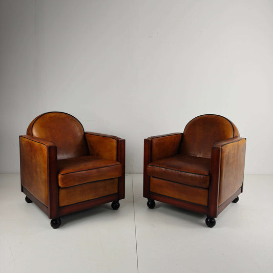 Art Deco Sheepskin Armchairs – Set of Two Art Deco Sheepskin Armchairs – Set of Two