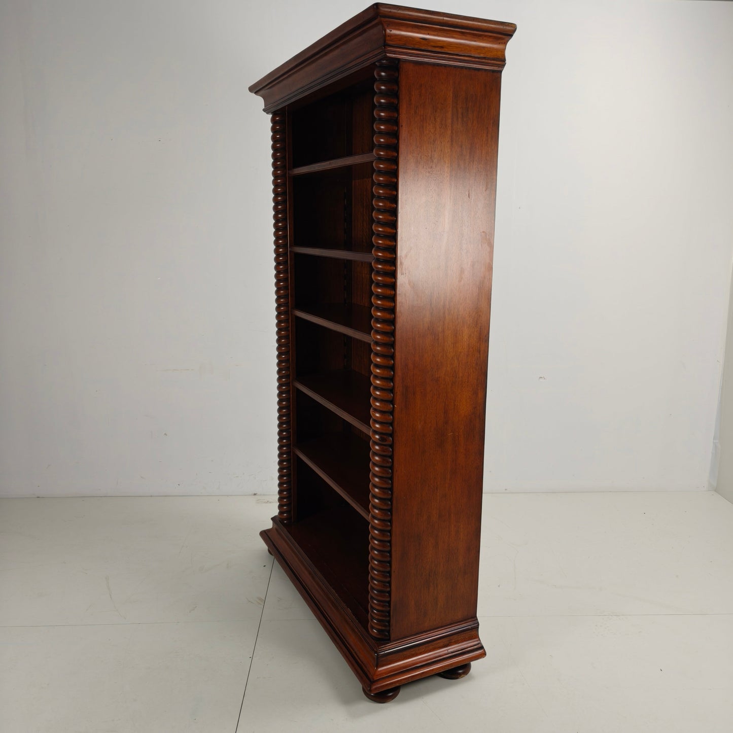 Barley Twist Open Bookcase – Solid Walnut, circa 1930 Barley Twist Open Bookcase – Solid Walnut, circa 1930