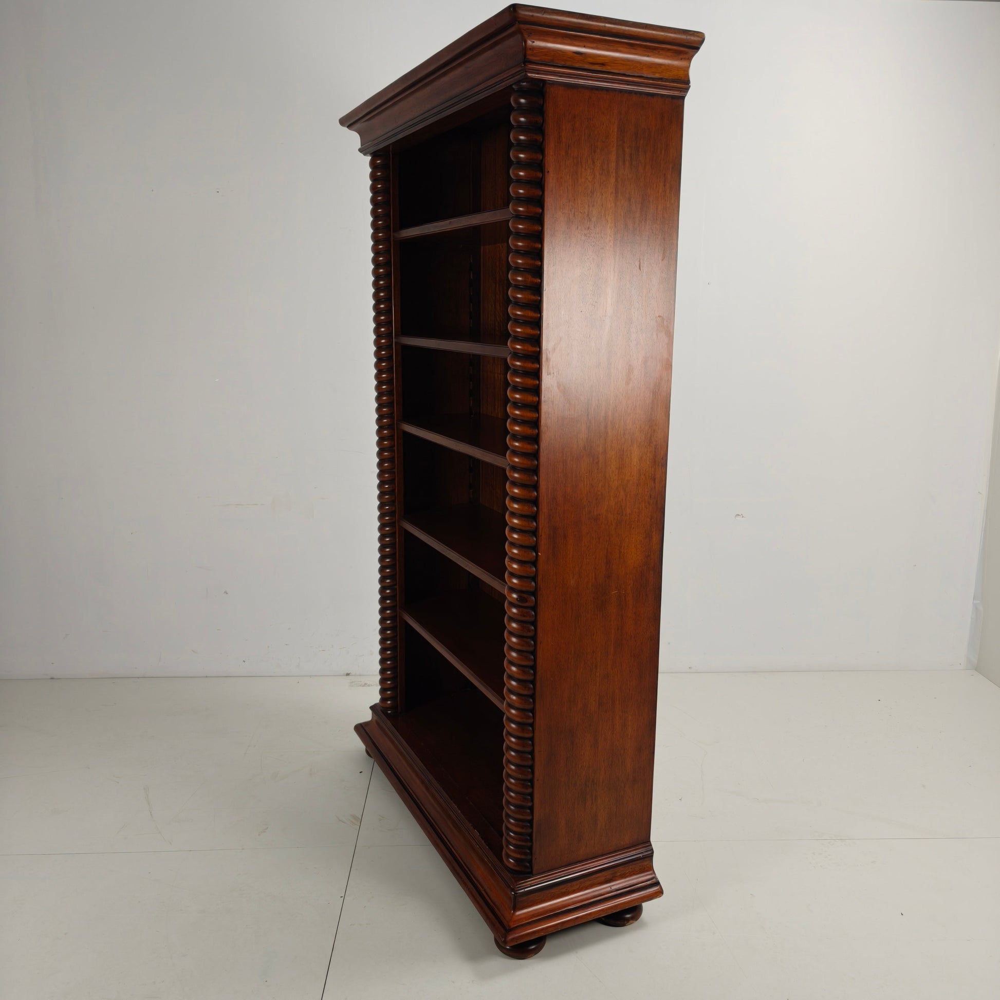 Barley Twist Open Bookcase – Solid Walnut, circa 1930 Barley Twist Open Bookcase – Solid Walnut, circa 1930