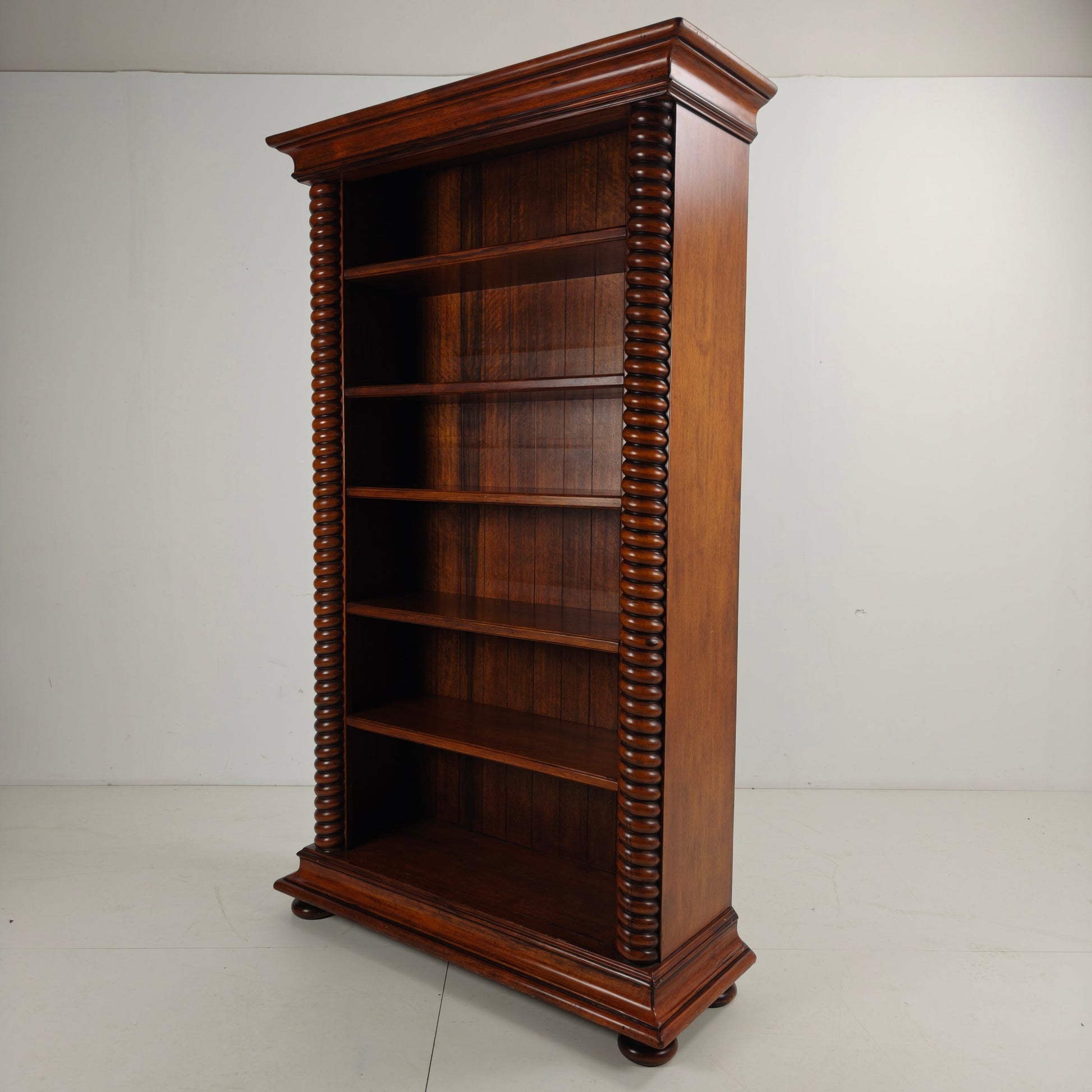 Barley Twist Open Bookcase – Solid Walnut, circa 1930 Barley Twist Open Bookcase – Solid Walnut, circa 1930