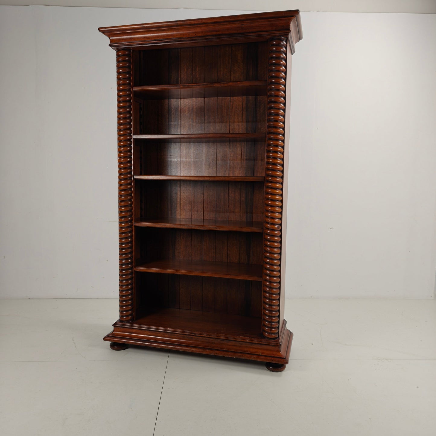 Barley Twist Open Bookcase – Solid Walnut, circa 1930 Barley Twist Open Bookcase – Solid Walnut, circa 1930