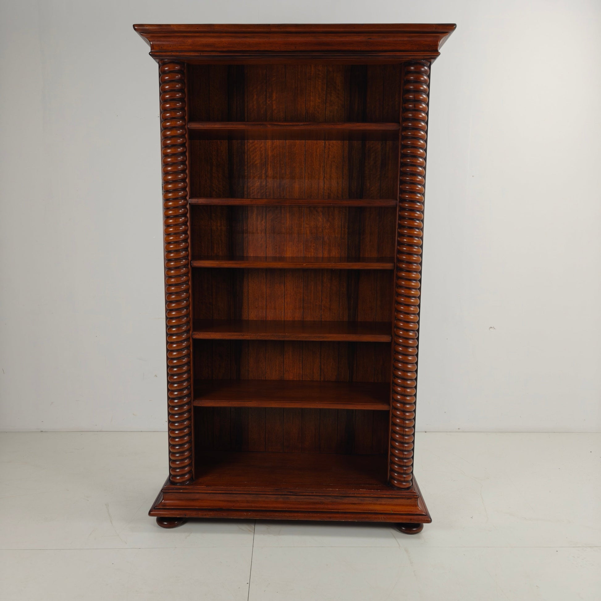 Barley Twist Open Bookcase – Solid Walnut, circa 1930 Barley Twist Open Bookcase – Solid Walnut, circa 1930
