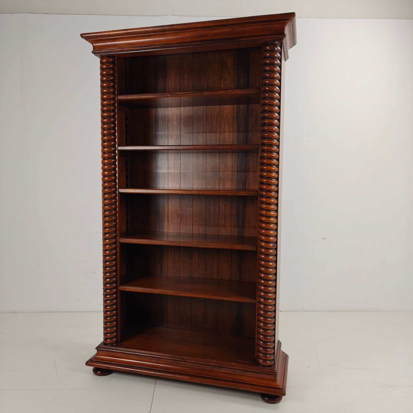 Barley Twist Open Bookcase – Solid Walnut, circa 1930 Barley Twist Open Bookcase – Solid Walnut, circa 1930