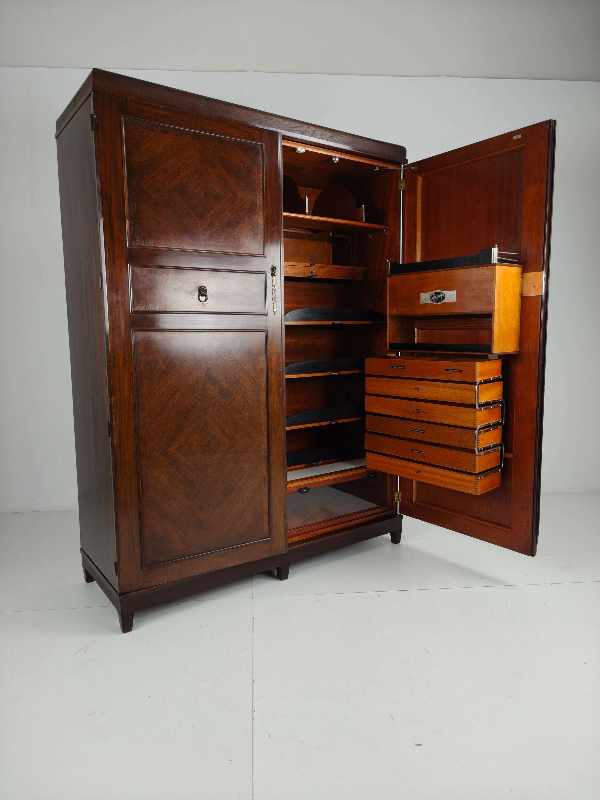 Beautiful English Art Deco 1920s Compactom Ltd Gentleman’s Wardrobe Beautiful English Art Deco 1920s Compactom Ltd Gentleman’s Wardrobe