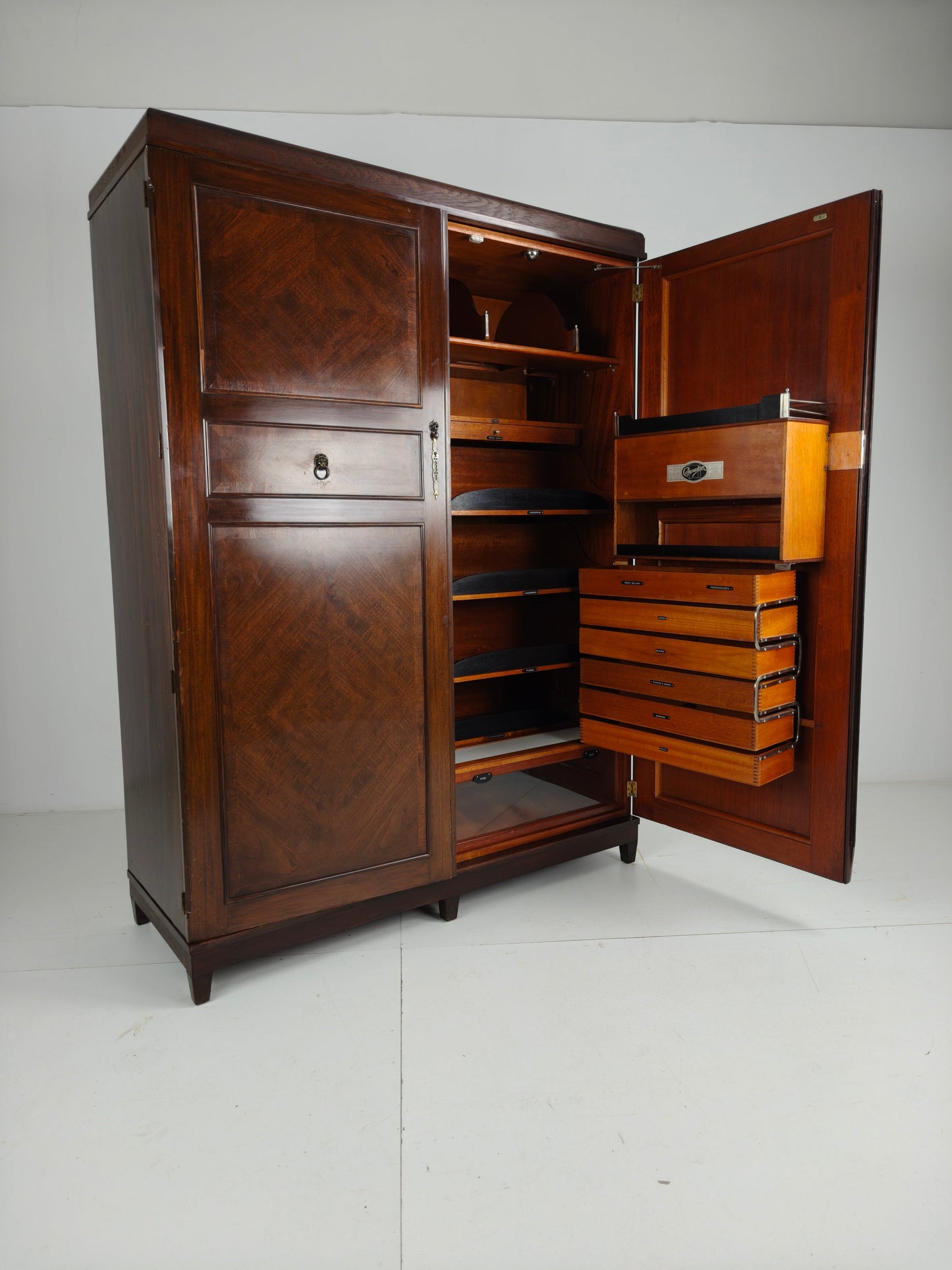 Beautiful English Art Deco 1920s Compactom Ltd Gentleman’s Wardrobe Beautiful English Art Deco 1920s Compactom Ltd Gentleman’s Wardrobe