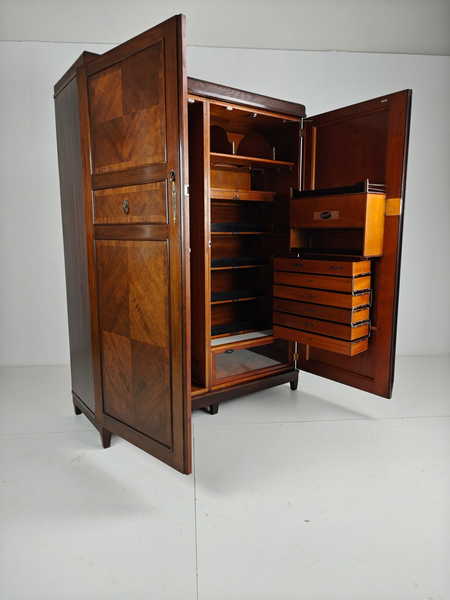Beautiful English Art Deco 1920s Compactom Ltd Gentleman’s Wardrobe Beautiful English Art Deco 1920s Compactom Ltd Gentleman’s Wardrobe