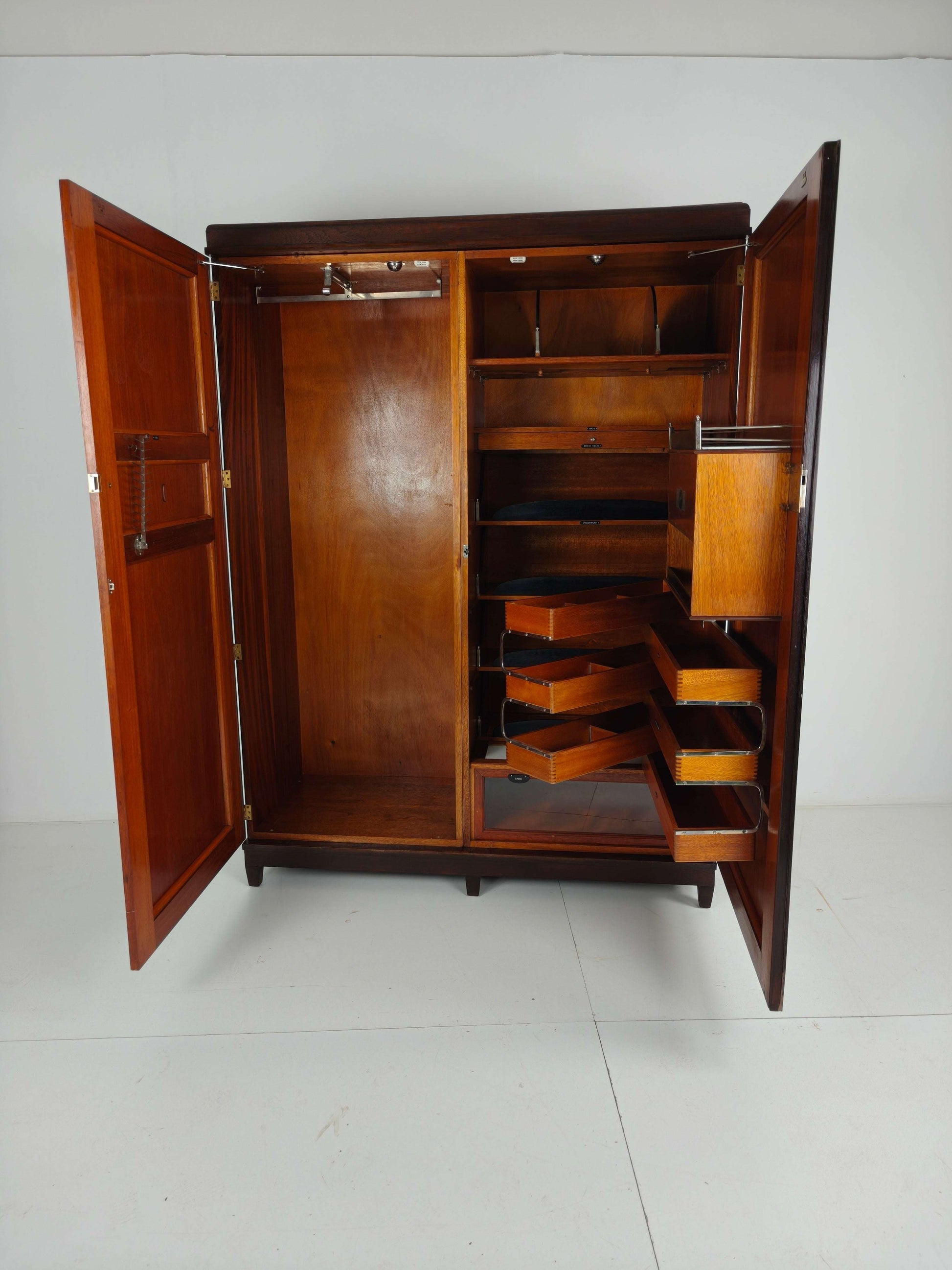 Beautiful English Art Deco 1920s Compactom Ltd Gentleman’s Wardrobe Beautiful English Art Deco 1920s Compactom Ltd Gentleman’s Wardrobe