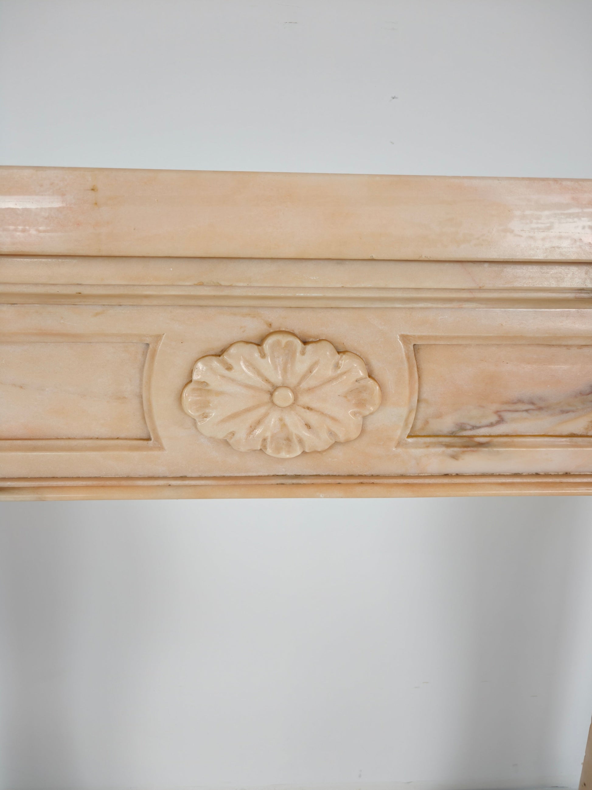 Beautiful Italian Marble Fireplace Mantel – Floral & Leaf Motif | c.1920 Beautiful Italian Marble Fireplace Mantel – Floral & Leaf Motif | c.1920
