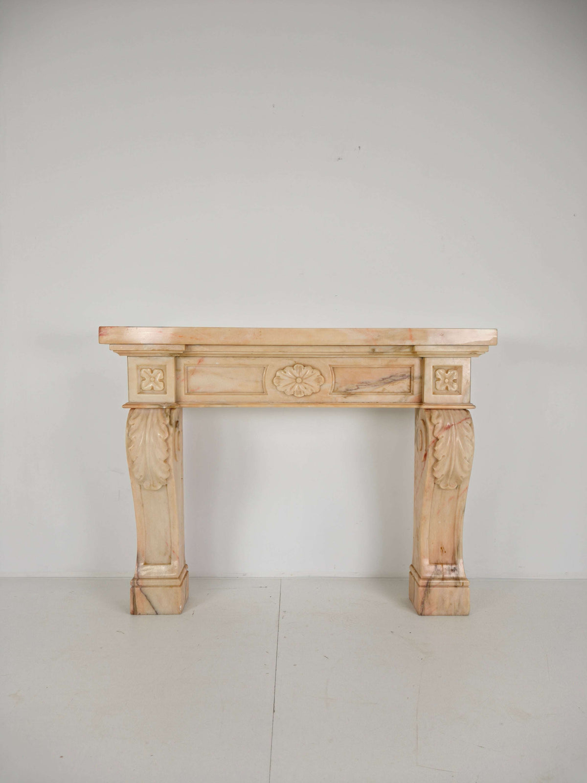Beautiful Italian Marble Fireplace Mantel – Floral & Leaf Motif | c.1920 Beautiful Italian Marble Fireplace Mantel – Floral & Leaf Motif | c.1920