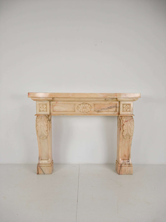 Beautiful Italian Marble Fireplace Mantel – Floral & Leaf Motif | c.1920 Beautiful Italian Marble Fireplace Mantel – Floral & Leaf Motif | c.1920