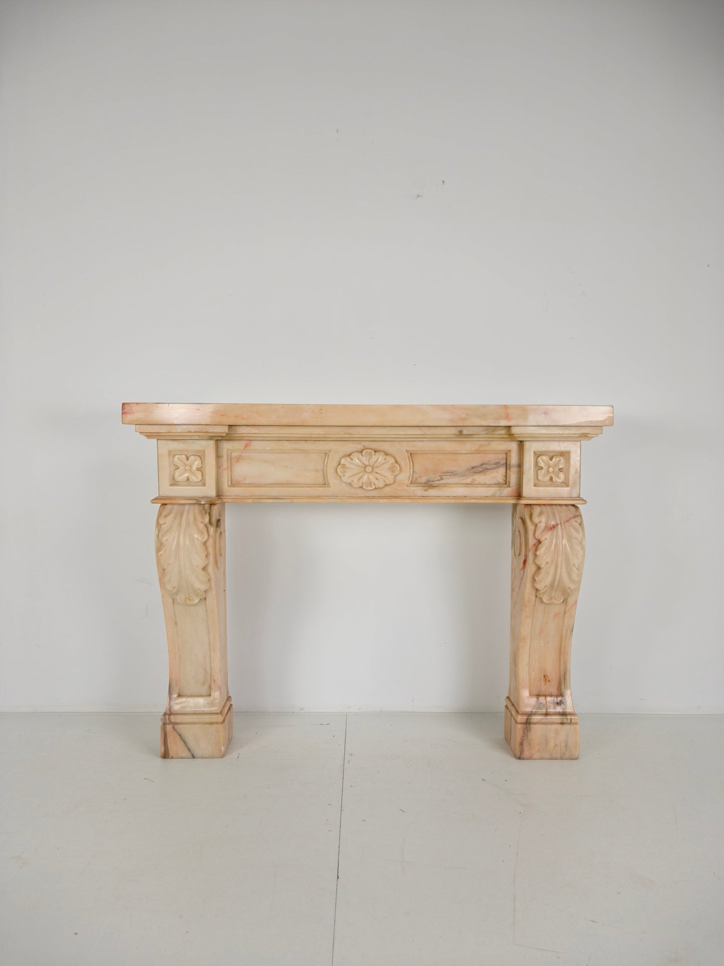 Beautiful Italian Marble Fireplace Mantel – Floral & Leaf Motif | c.1920 Beautiful Italian Marble Fireplace Mantel – Floral & Leaf Motif | c.1920