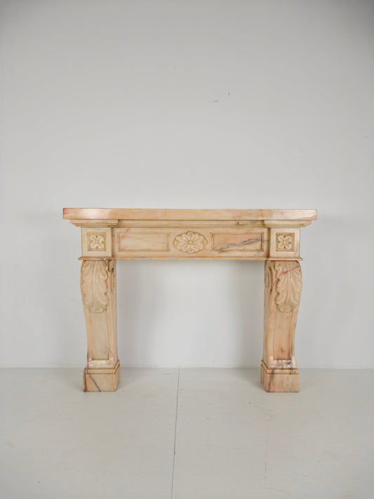 Beautiful Italian Marble Fireplace Mantel – Floral & Leaf Motif | c.1920 Beautiful Italian Marble Fireplace Mantel – Floral & Leaf Motif | c.1920
