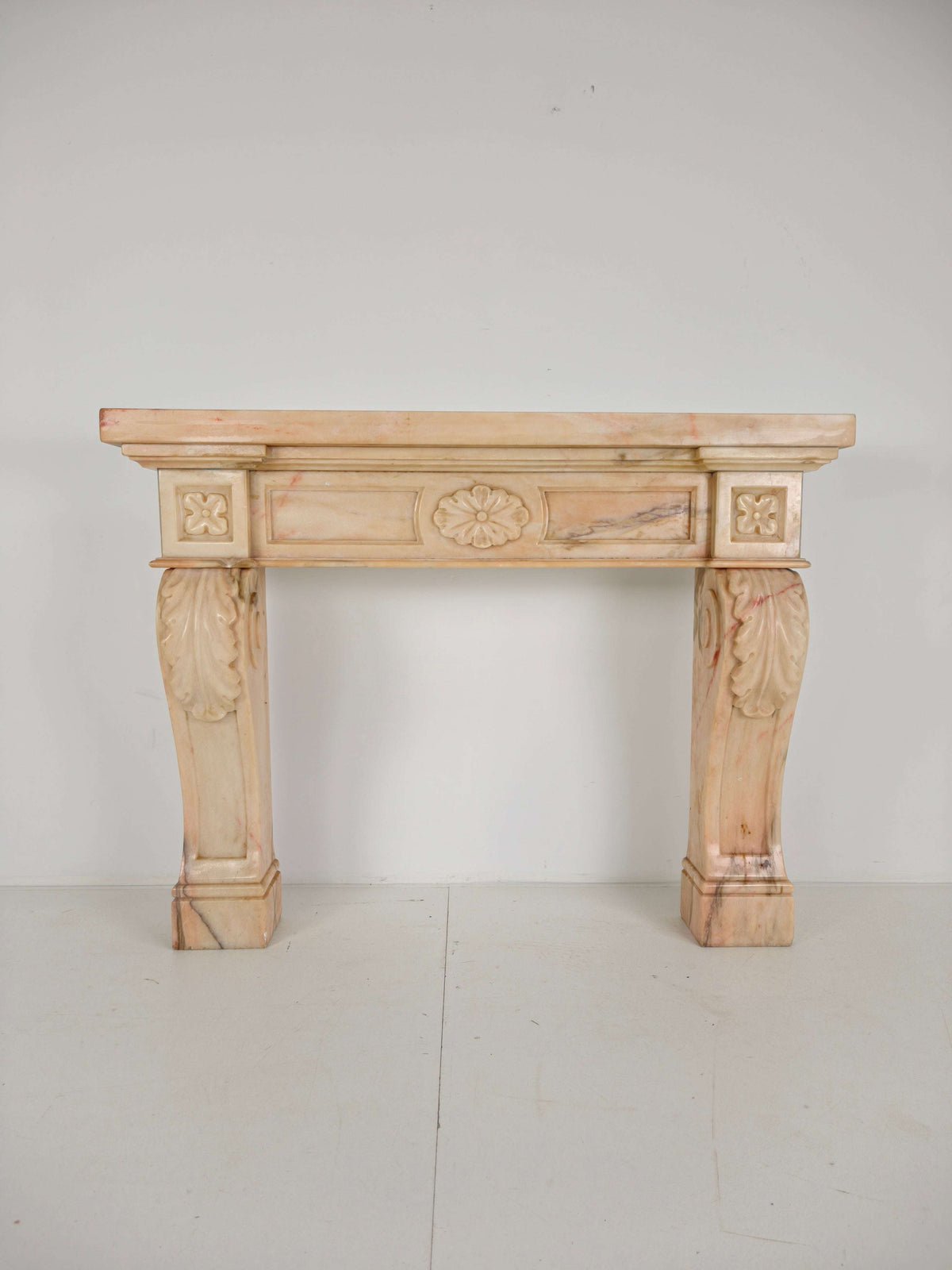 Beautiful Italian Marble Fireplace Mantel – Floral & Leaf Motif | c.1920 Beautiful Italian Marble Fireplace Mantel – Floral & Leaf Motif | c.1920