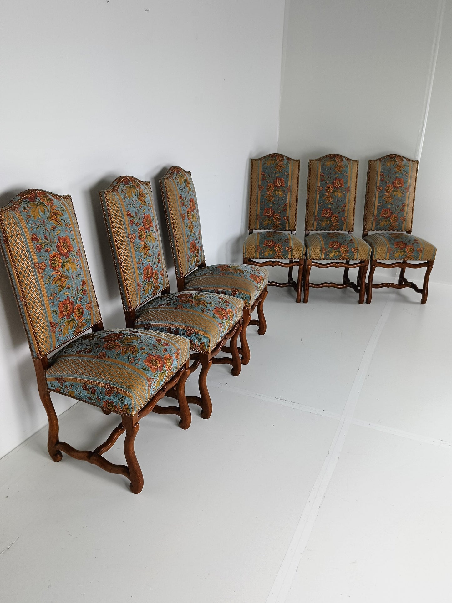 Beech Os De Mouton Tapestry Chairs (set of 6) Beech Os De Mouton Tapestry Chairs (set of 6)