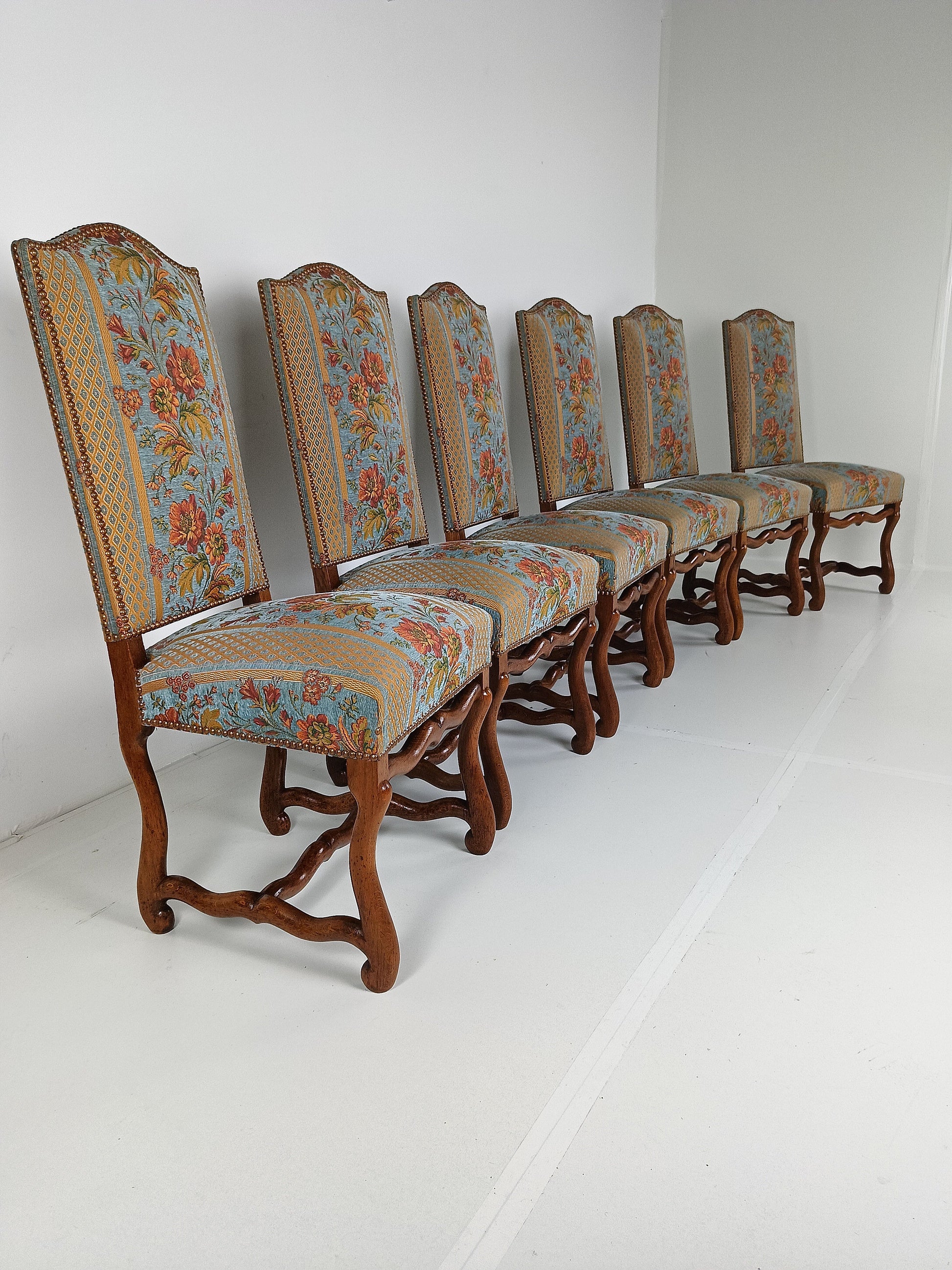 Beech Os De Mouton Tapestry Chairs (set of 6) Beech Os De Mouton Tapestry Chairs (set of 6)