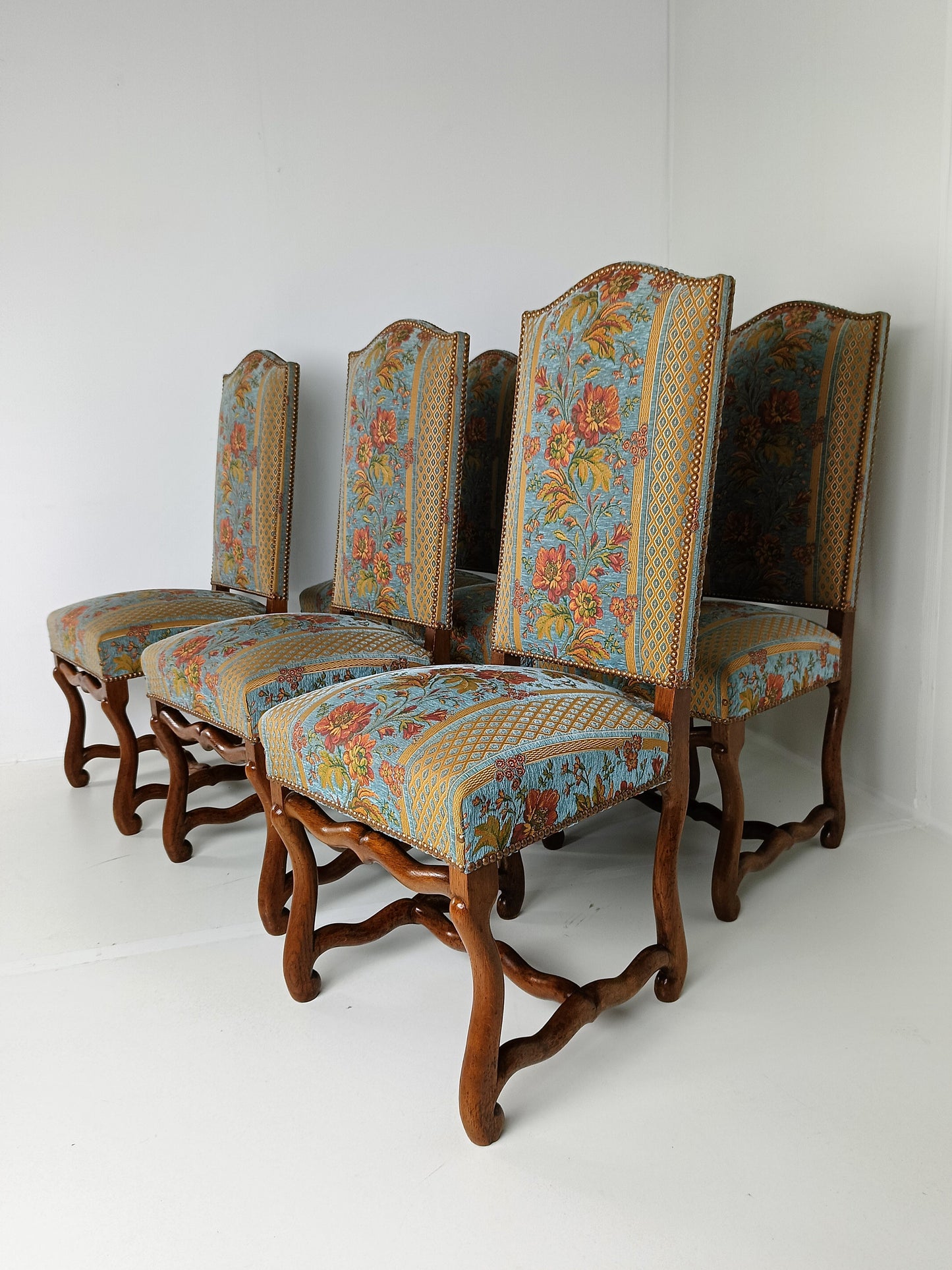 Beech Os De Mouton Tapestry Chairs (set of 6) Beech Os De Mouton Tapestry Chairs (set of 6)