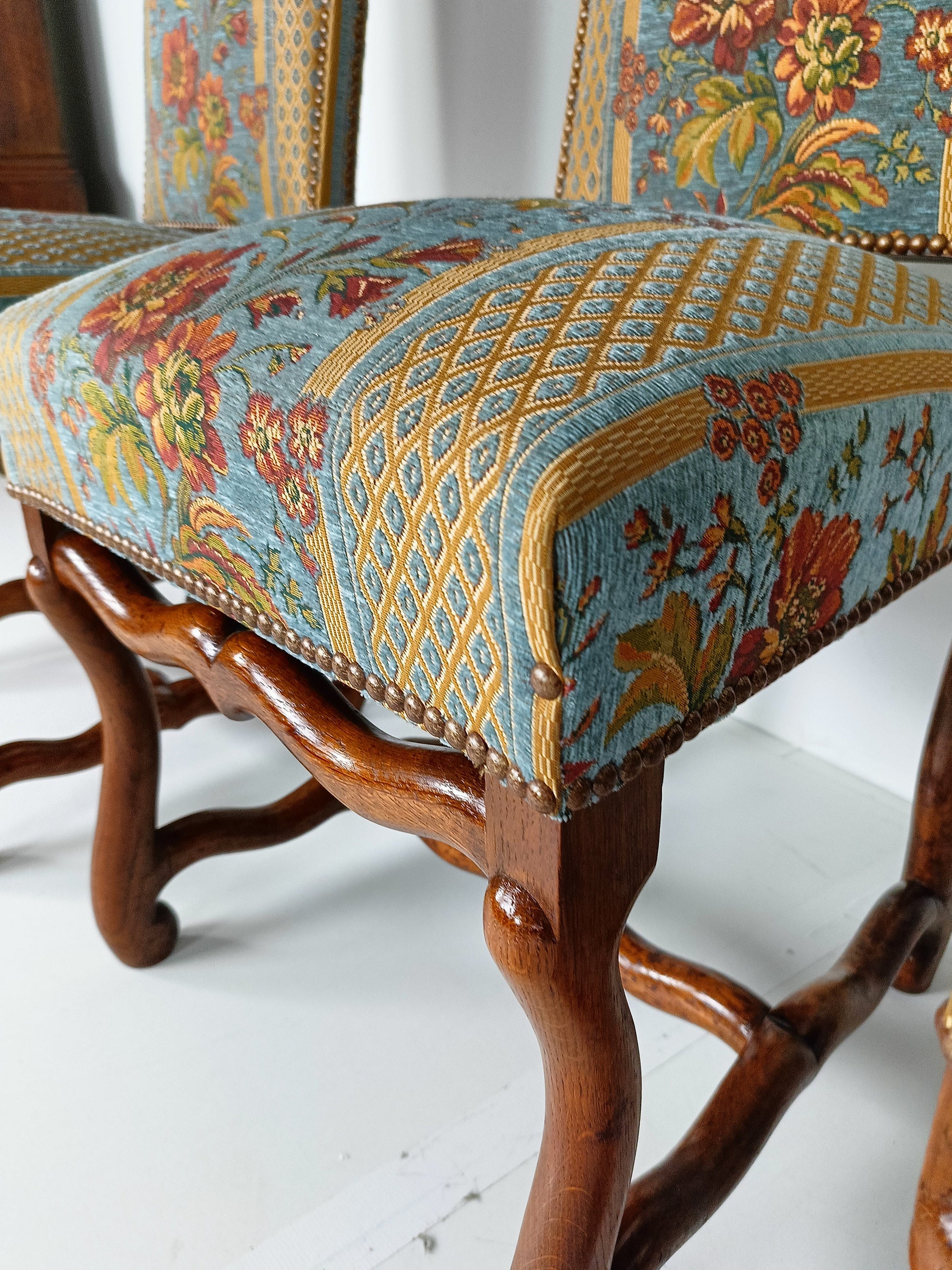 Beech Os De Mouton Tapestry Chairs (set of 6) Beech Os De Mouton Tapestry Chairs (set of 6)