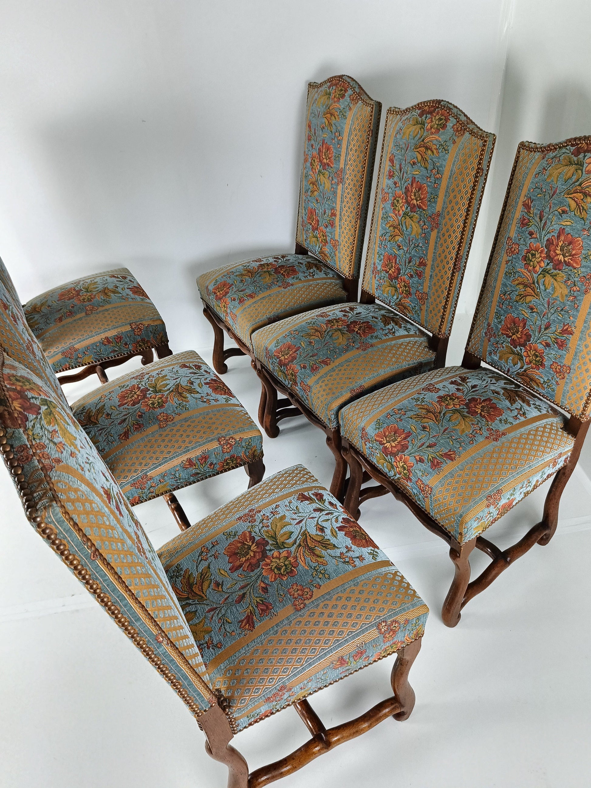 Beech Os De Mouton Tapestry Chairs (set of 6) Beech Os De Mouton Tapestry Chairs (set of 6)