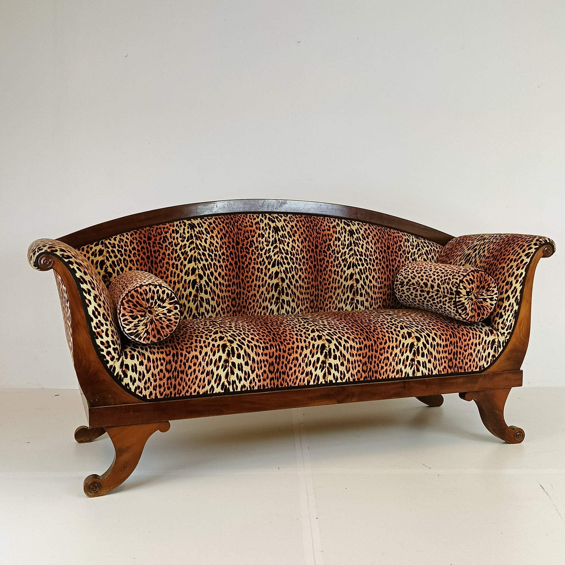Biedermeyer Style Sofa In Leopard Trim Biedermeyer Style Sofa In Leopard Trim