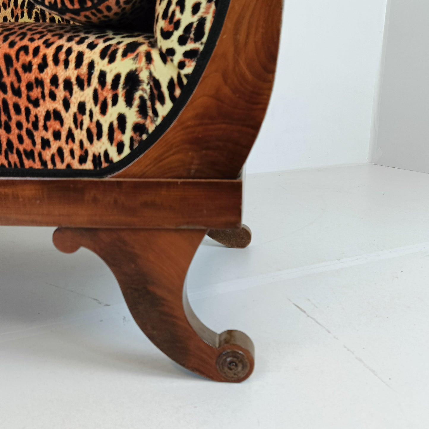 Biedermeyer Style Sofa In Leopard Trim Biedermeyer Style Sofa In Leopard Trim