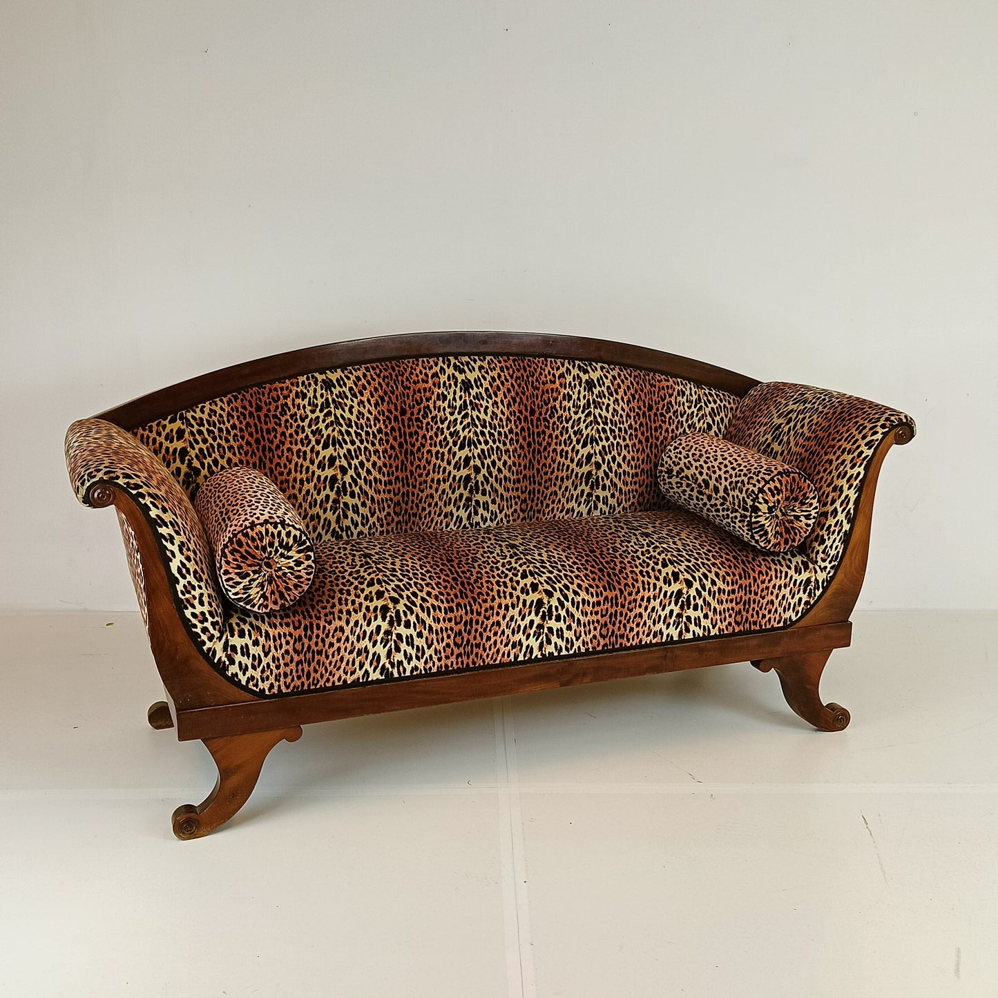 Biedermeyer Style Sofa In Leopard Trim Biedermeyer Style Sofa In Leopard Trim