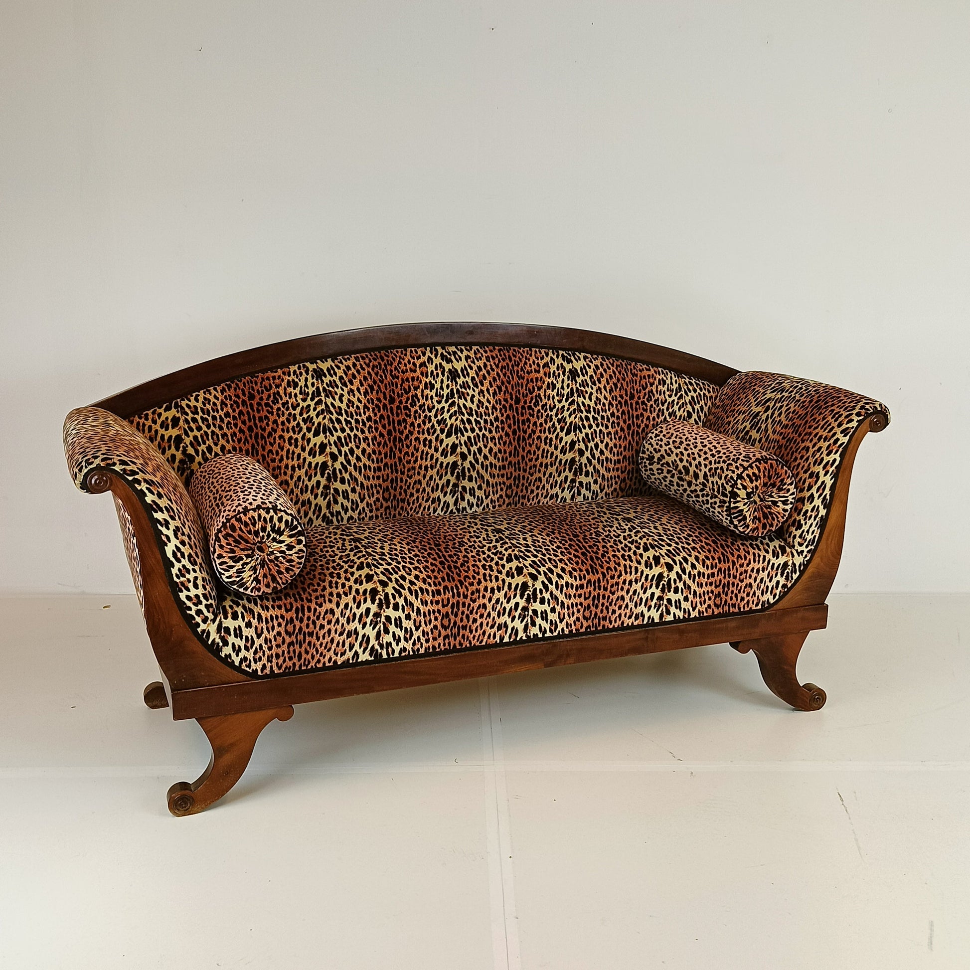 Biedermeyer Style Sofa In Leopard Trim Biedermeyer Style Sofa In Leopard Trim