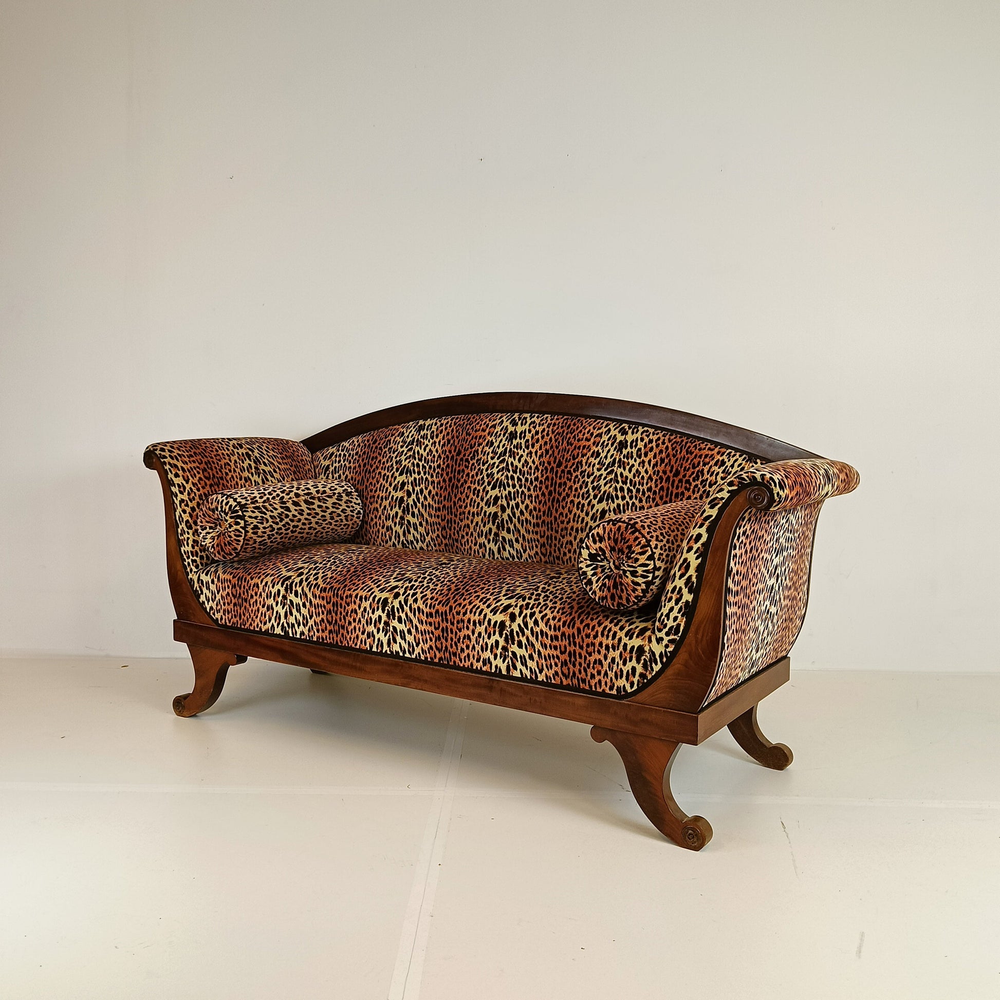 Biedermeyer Style Sofa In Leopard Trim Biedermeyer Style Sofa In Leopard Trim