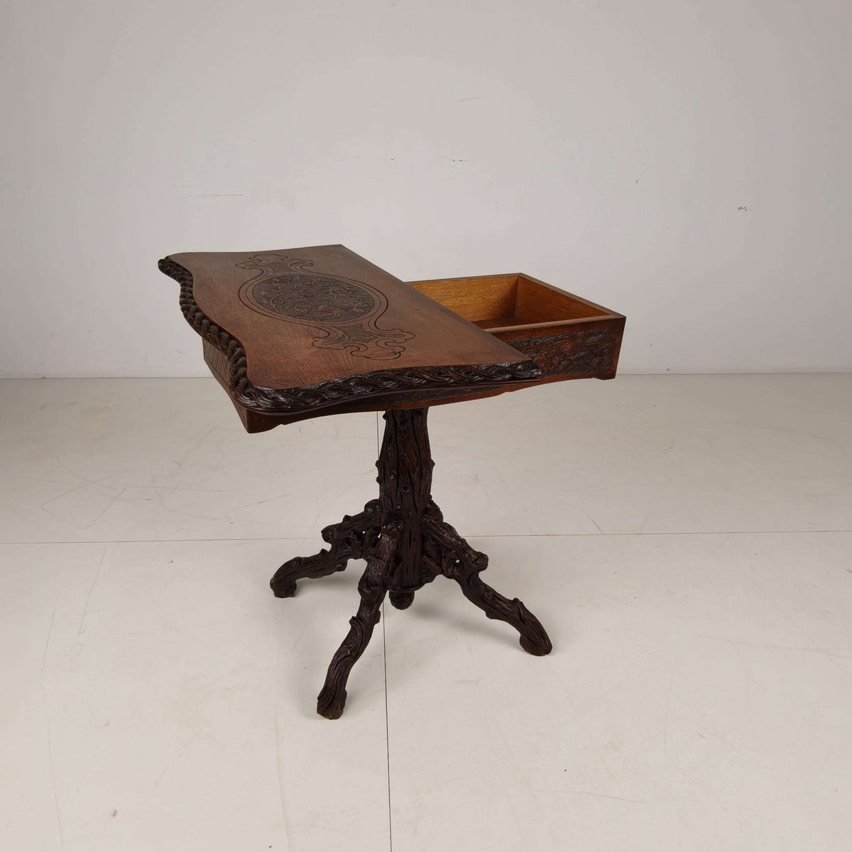 Black Forest Card Table by Horrix – 1880 Black Forest Card Table by Horrix – 1880
