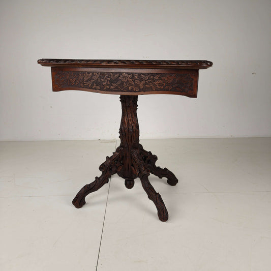 Black Forest Card Table by Horrix – 1880 Black Forest Card Table by Horrix – 1880