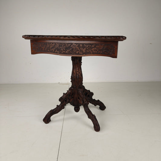 Black Forest Card Table by Horrix – 1880 Black Forest Card Table by Horrix – 1880