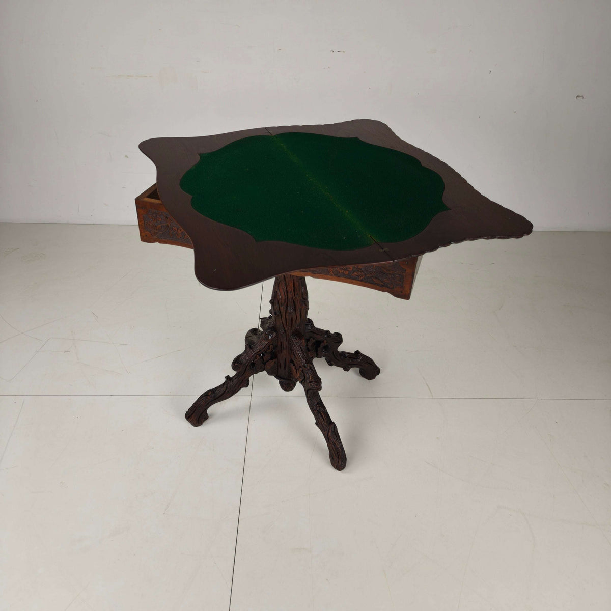 Black Forest Card Table by Horrix – 1880 Black Forest Card Table by Horrix – 1880