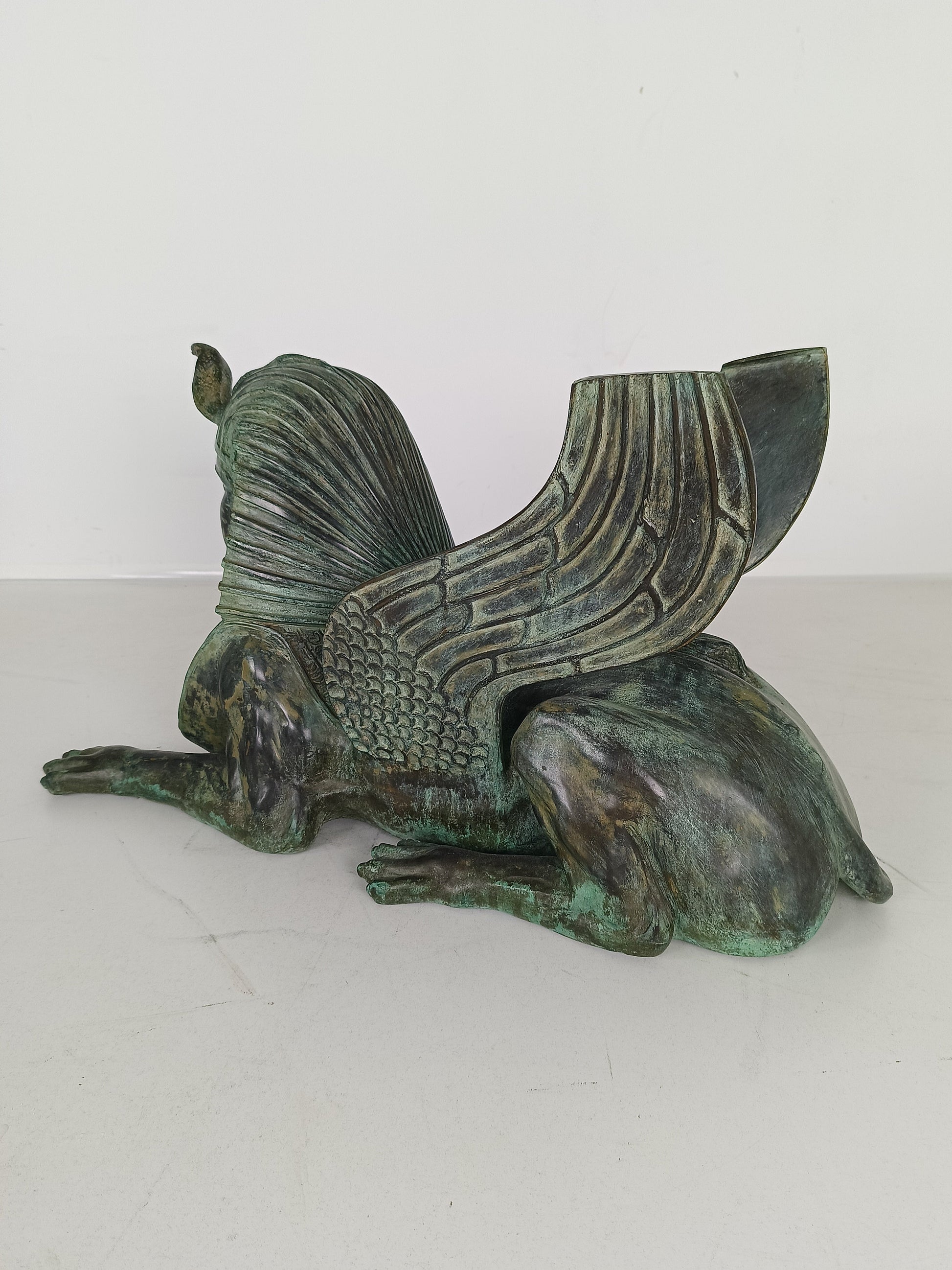 Bronze Sphinx Table With Glass Top Bronze Sphinx Table With Glass Top