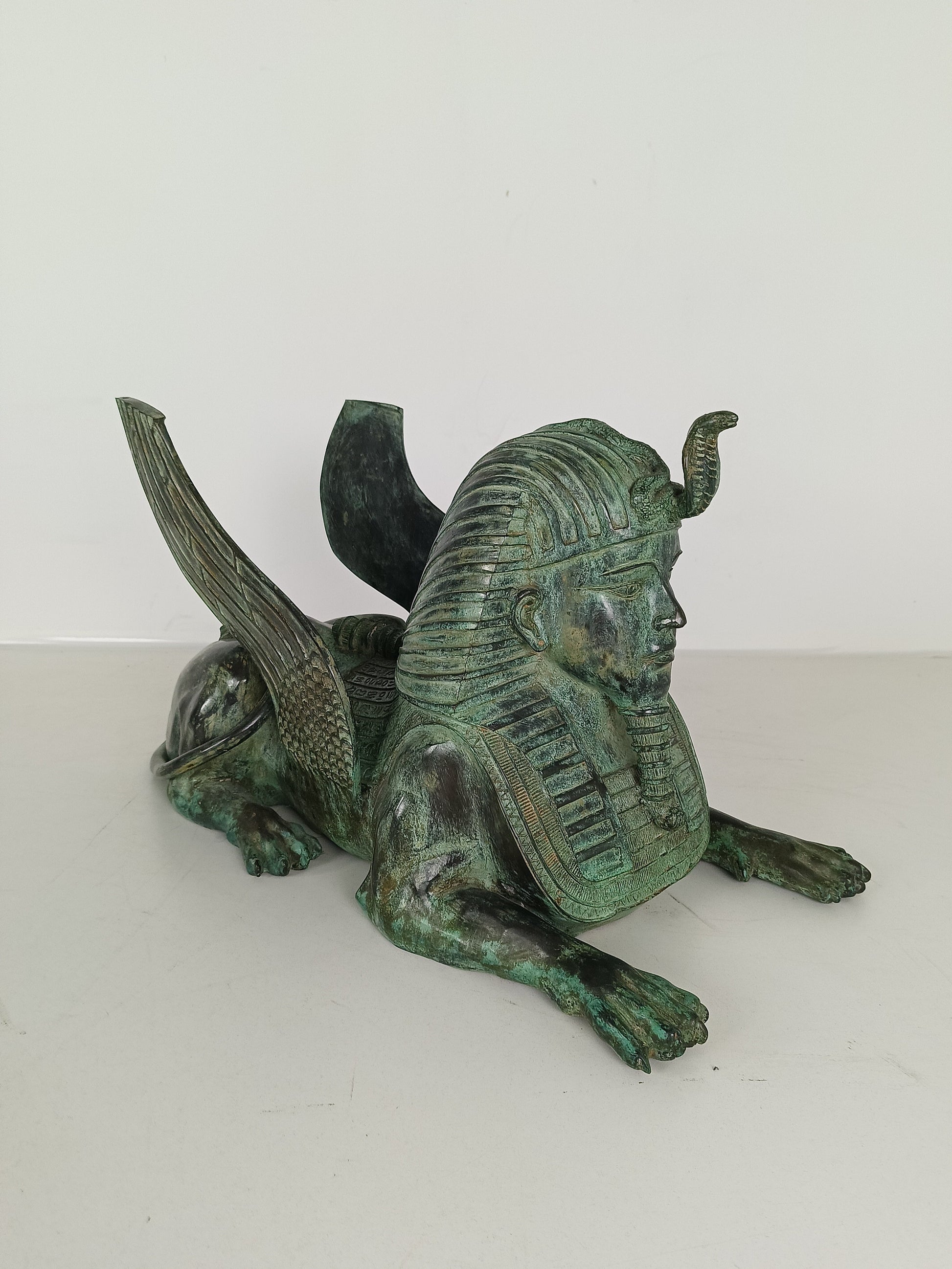 Bronze Sphinx Table With Glass Top Bronze Sphinx Table With Glass Top