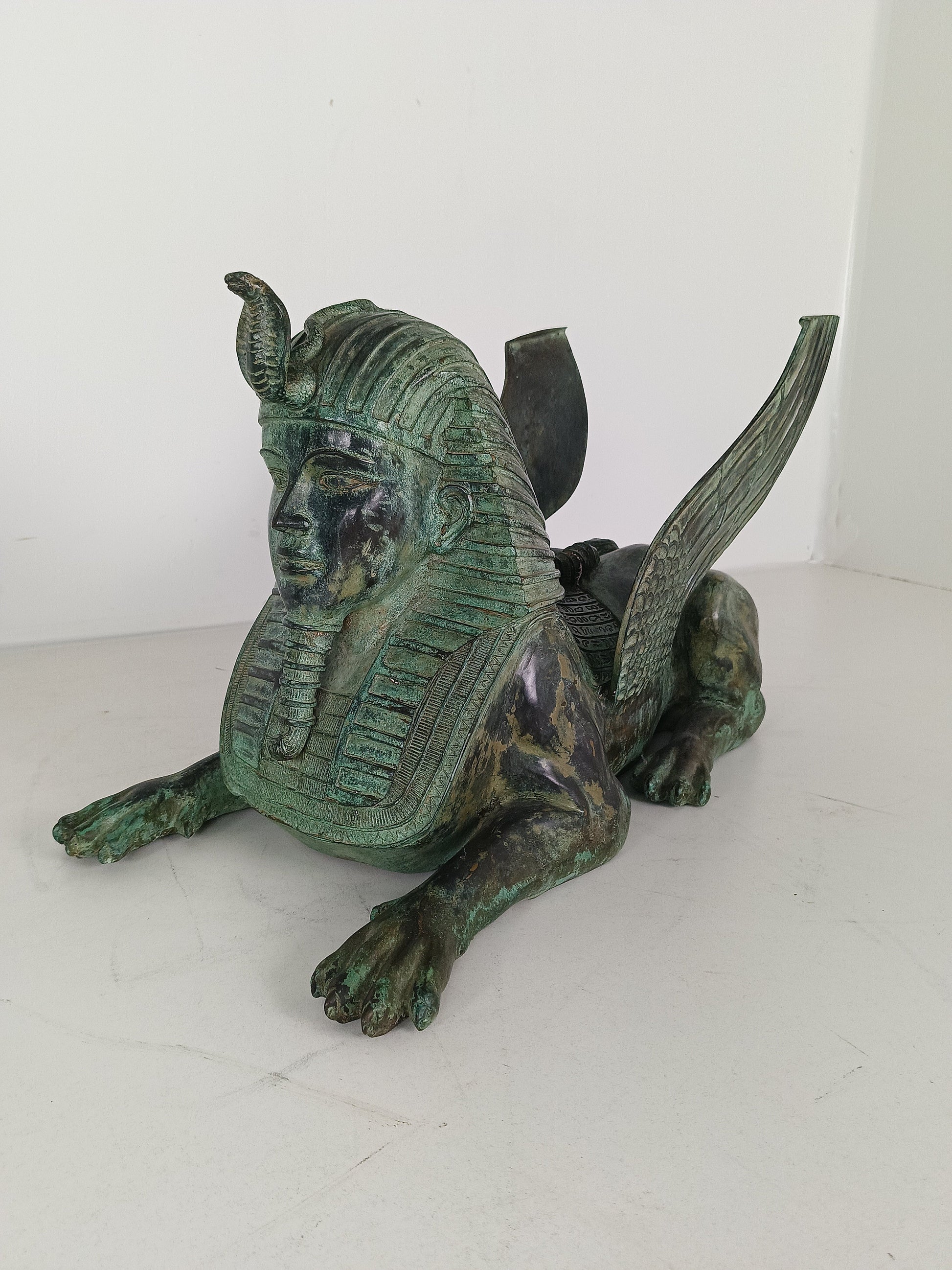 Bronze Sphinx Table With Glass Top Bronze Sphinx Table With Glass Top