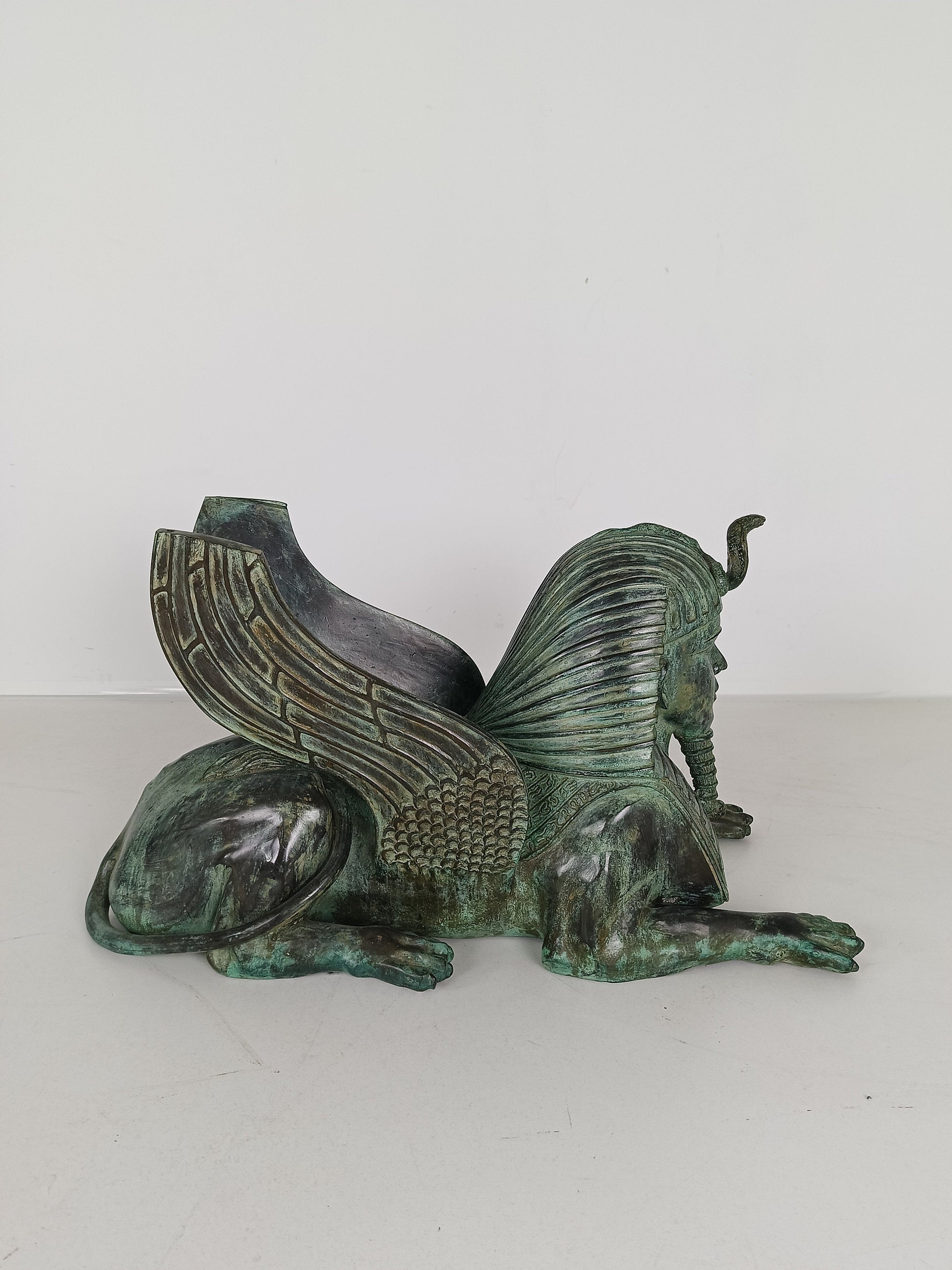 Bronze Sphinx Table With Glass Top Bronze Sphinx Table With Glass Top