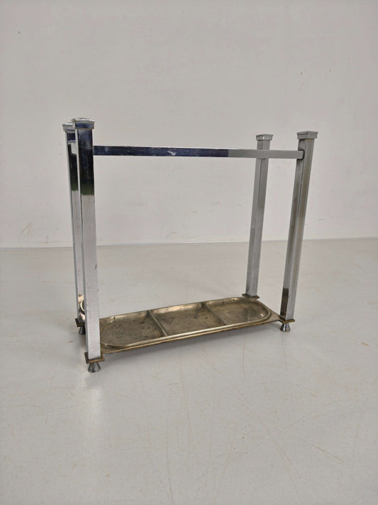 Chrome Art Deco Umbrella/Walking Stick Stand – Small Model Chrome Art Deco Umbrella/Walking Stick Stand – Small Model