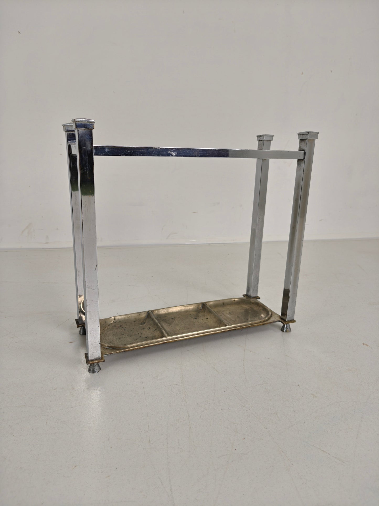 Chrome Art Deco Umbrella/Walking Stick Stand – Small Model Chrome Art Deco Umbrella/Walking Stick Stand – Small Model