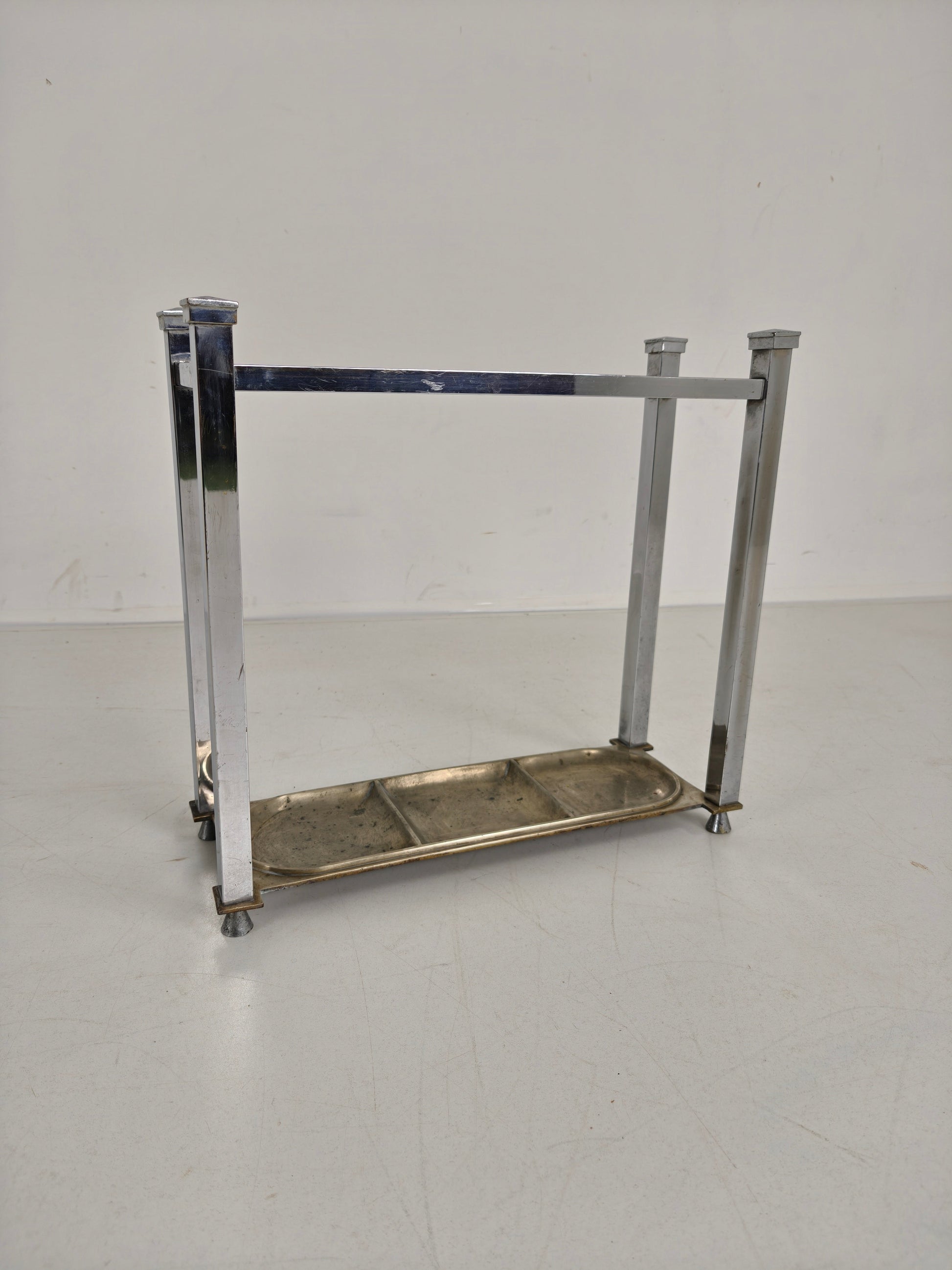 Chrome Art Deco Umbrella/Walking Stick Stand – Small Model Chrome Art Deco Umbrella/Walking Stick Stand – Small Model