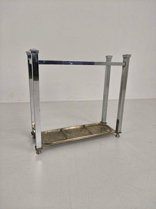 Chrome Art Deco Umbrella/Walking Stick Stand – Small Model Chrome Art Deco Umbrella/Walking Stick Stand – Small Model