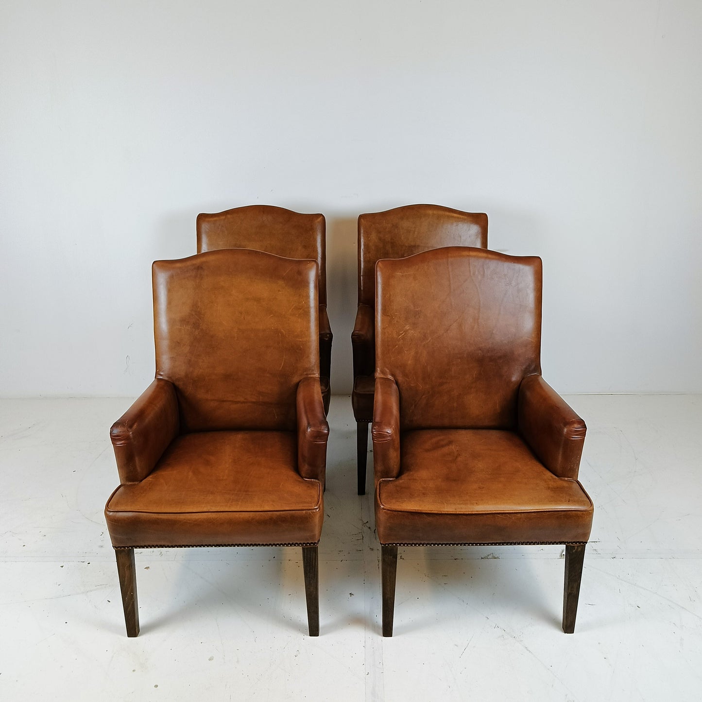 Classic set of leather dining chairs Classic set of leather dining chairs