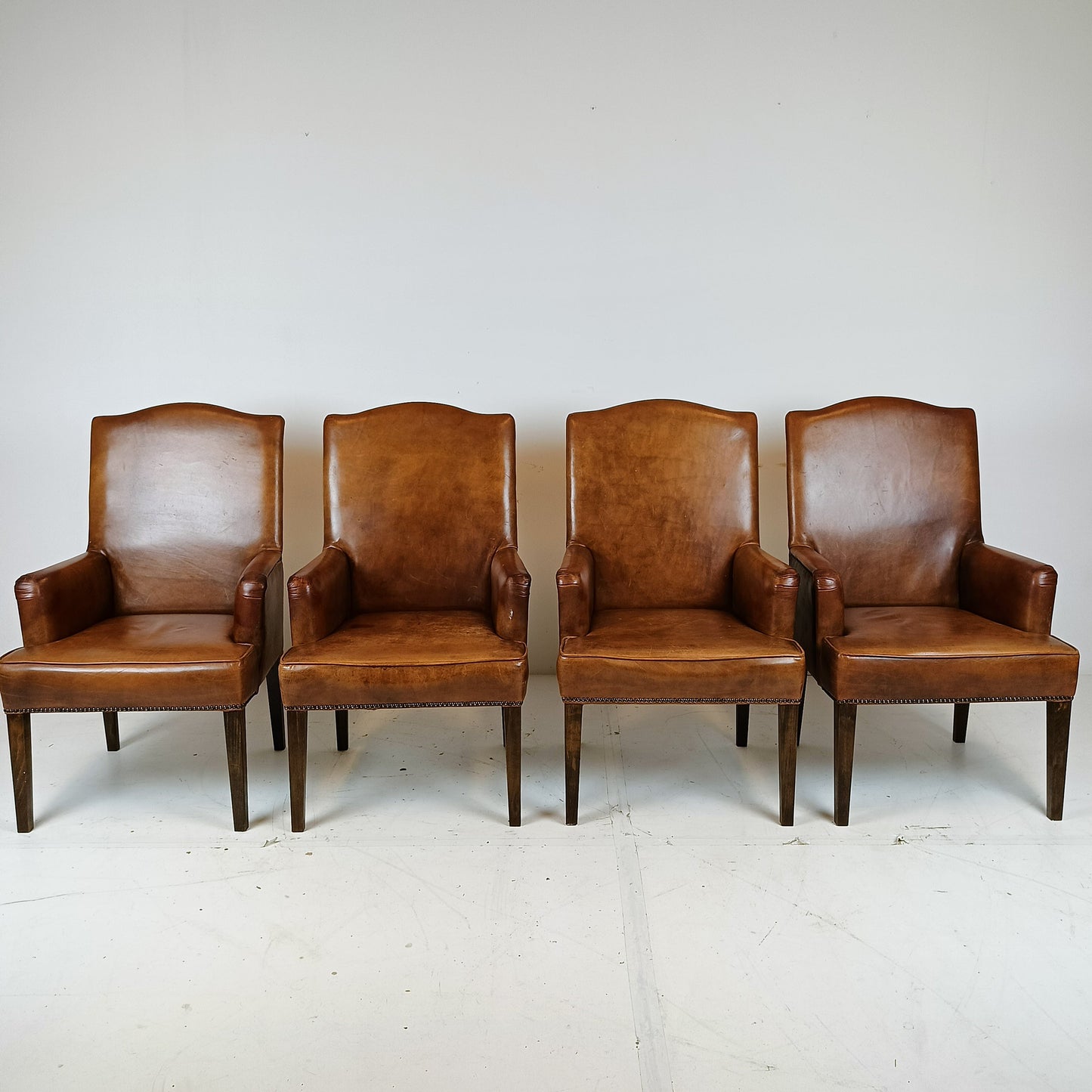 Classic set of leather dining chairs Classic set of leather dining chairs