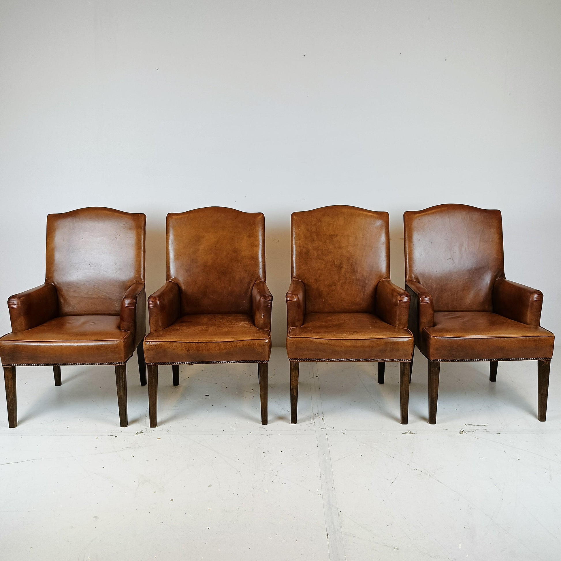 Classic set of leather dining chairs Classic set of leather dining chairs